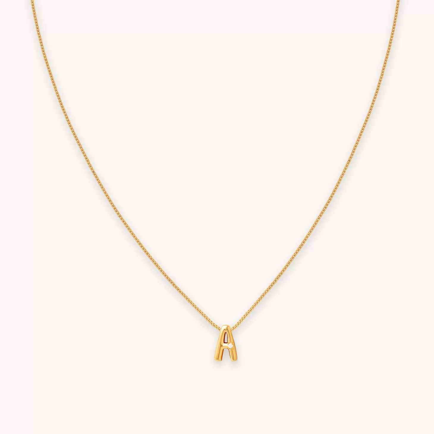 Astrid & Miyu A Initial Pendant Necklace In Gold 18K Gold Plated Sterling Silver Clearance