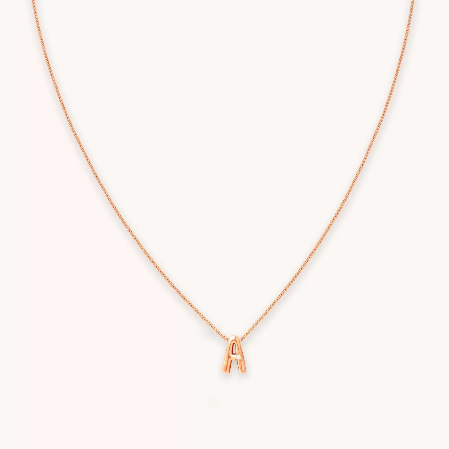 Astrid & Miyu A Initial Pendant Necklace In Rose Gold 18K Rose Gold Plated Sterling Silver Fashion
