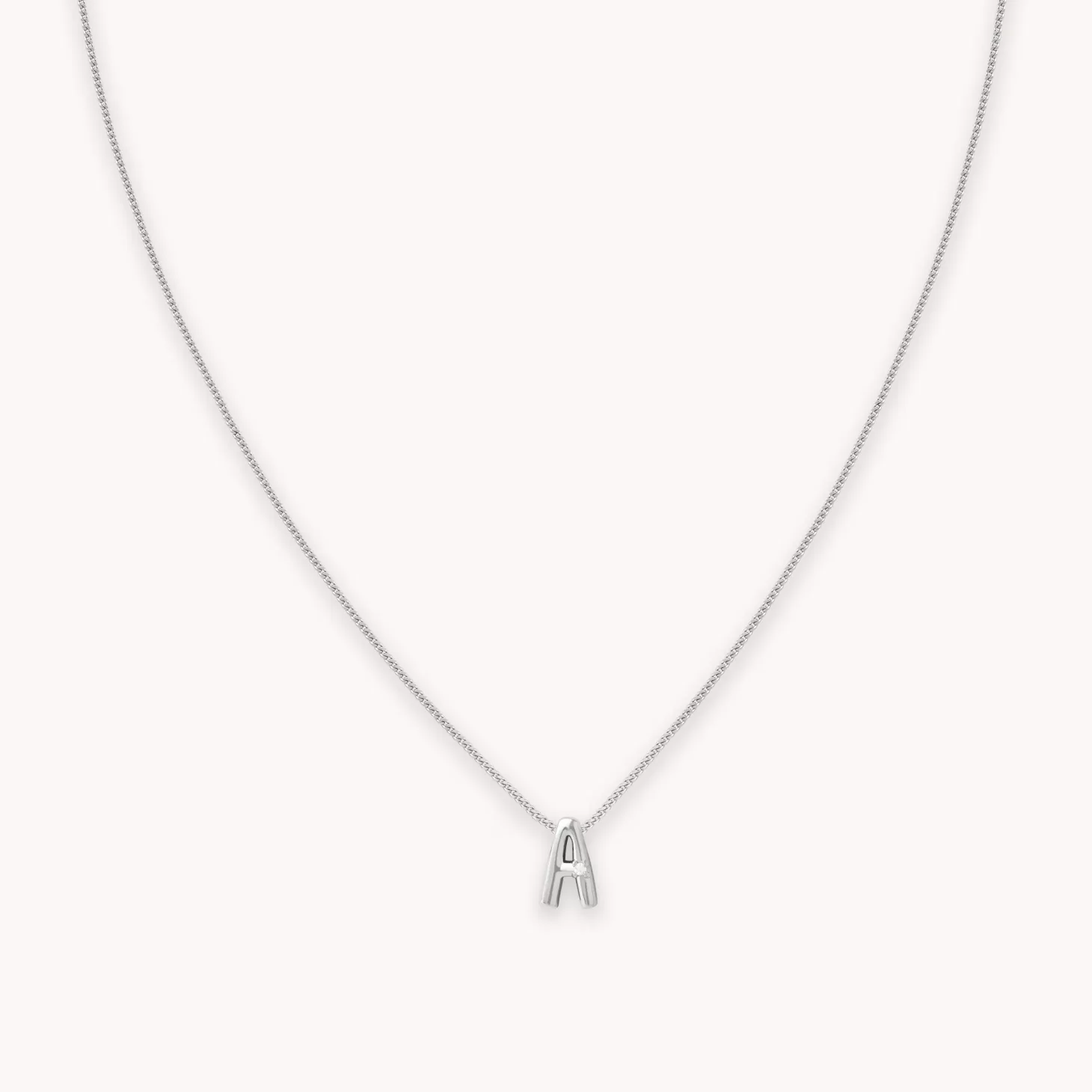 Astrid & Miyu A Initial Pendant Necklace In Silver Rhodium Plated Sterling Silver Outlet