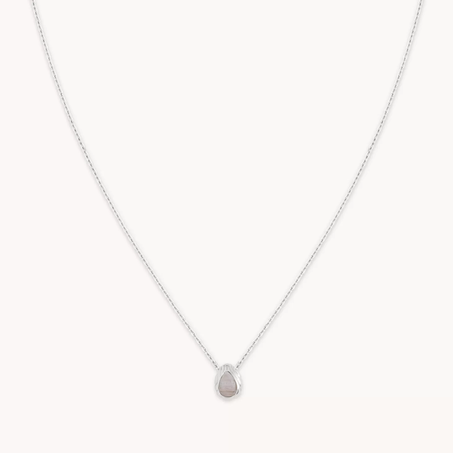 Astrid & Miyu Agate Pendant Necklace In Silver Rhodium Plated Sterling Silver Sale