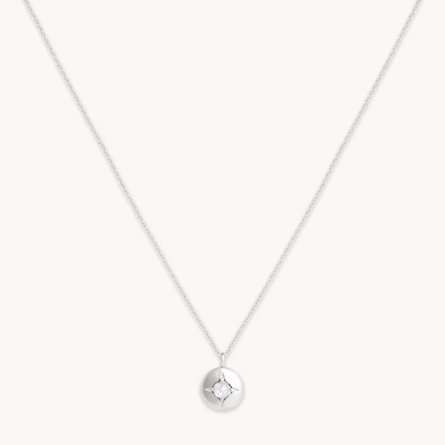 Astrid & Miyu April Birthstone Necklace In Solid White Gold 14K White Gold Sale