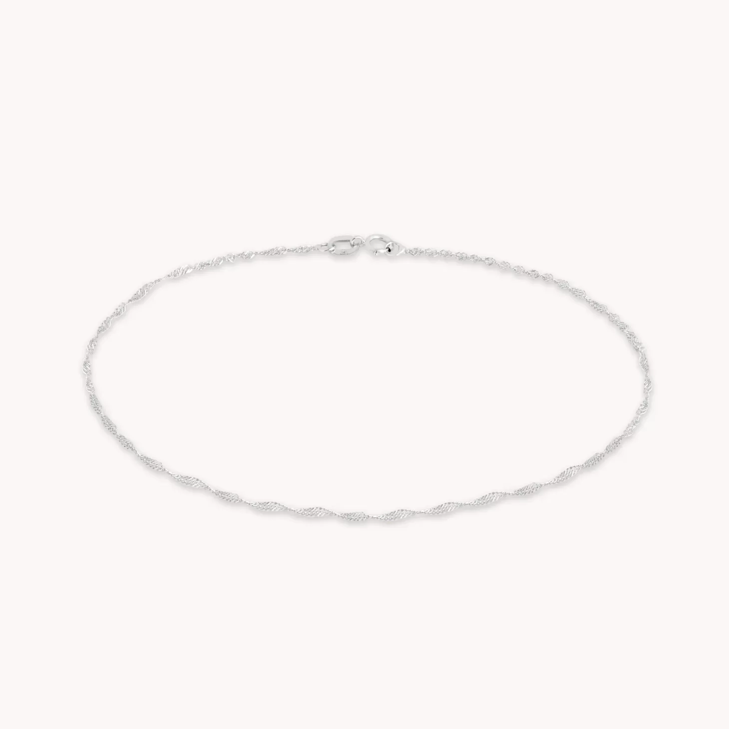 Astrid & Miyu Astrid Chain Anklet In Solid White Gold 9K White Gold Sale