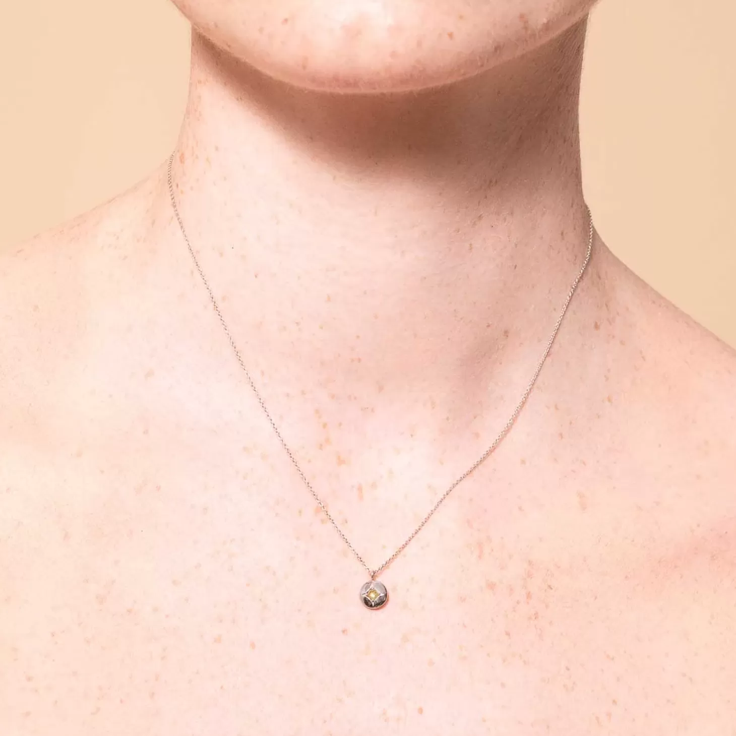 Astrid & Miyu August Birthstone Necklace In Solid White Gold 14K White Gold Sale