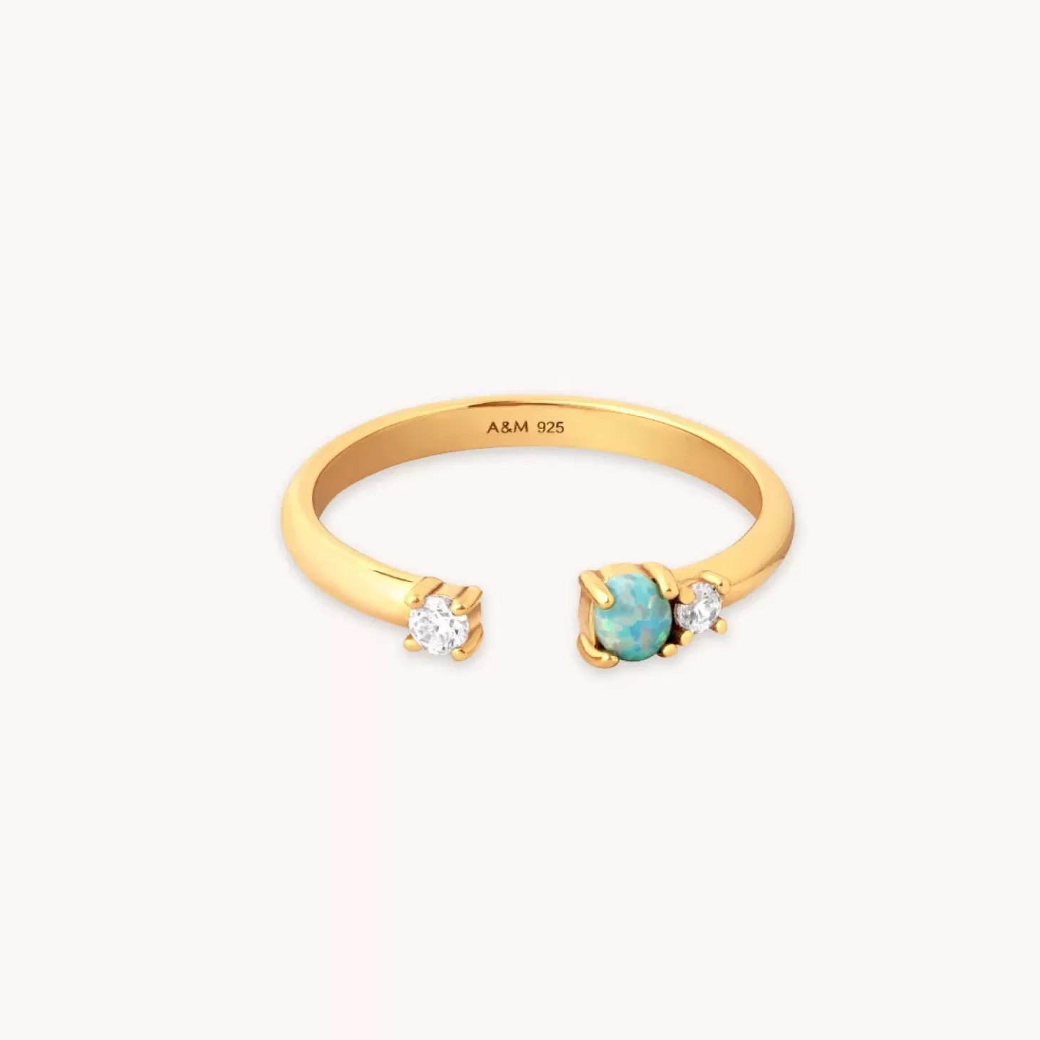 Astrid & Miyu Aura Opal Ring In Gold 18K Gold Plated Sterling Silver Online