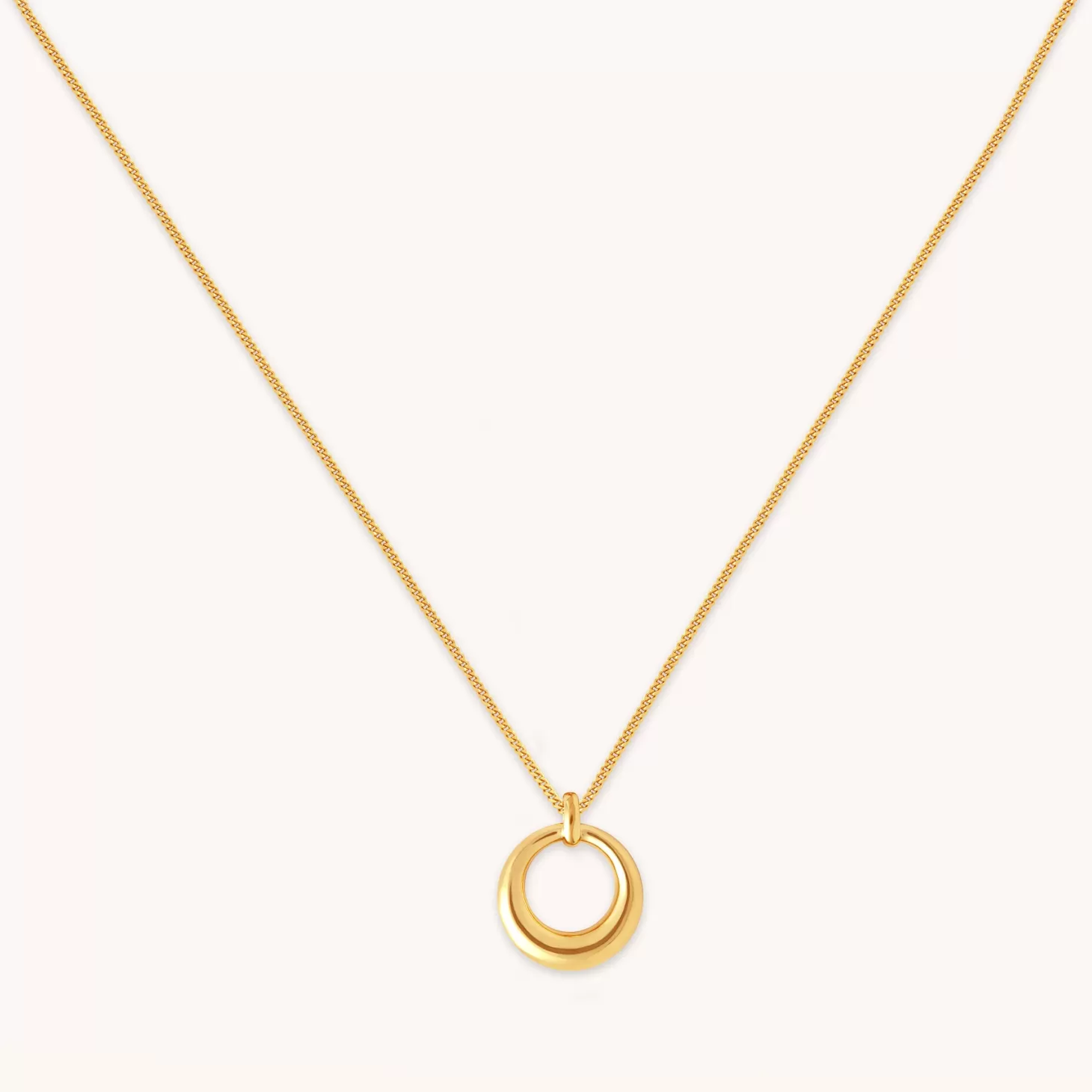 Astrid & Miyu Bold Halo Pendant Necklace In Gold 18K Gold Plated Sterling Silver Flash Sale