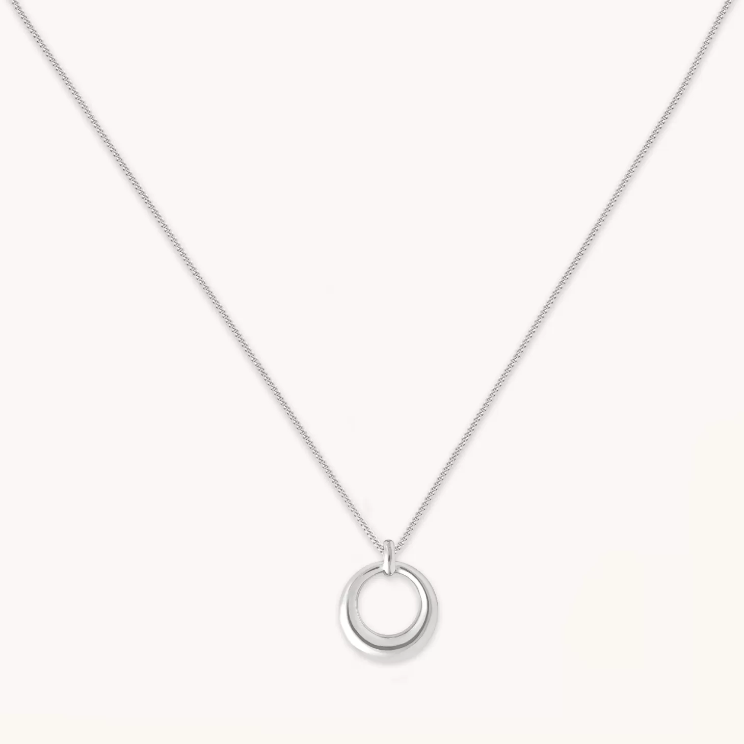 Astrid & Miyu Bold Halo Pendant Necklace In Silver Rhodium Plated Sterling Silver Flash Sale