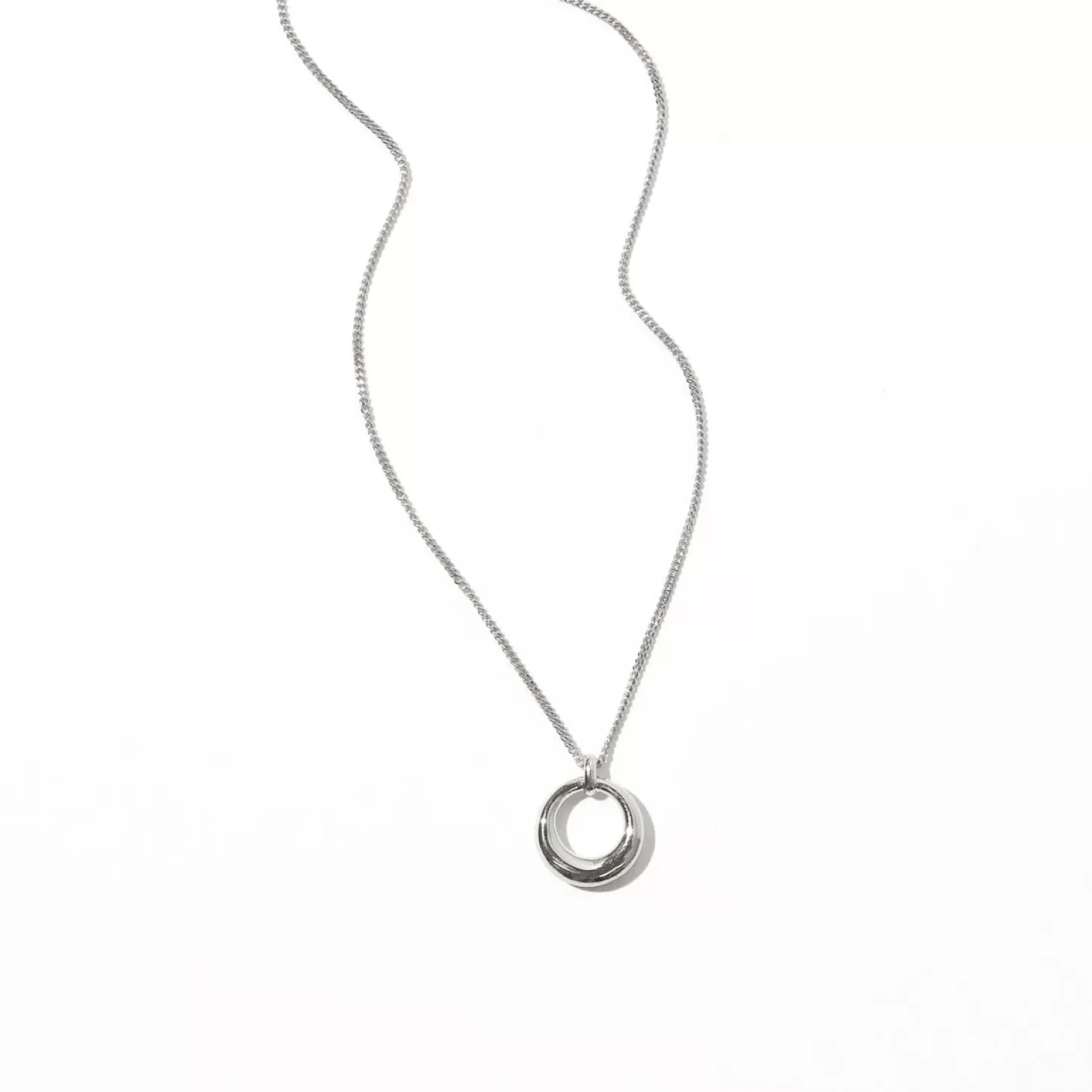 Astrid & Miyu Bold Halo Pendant Necklace In Silver Rhodium Plated Sterling Silver Flash Sale