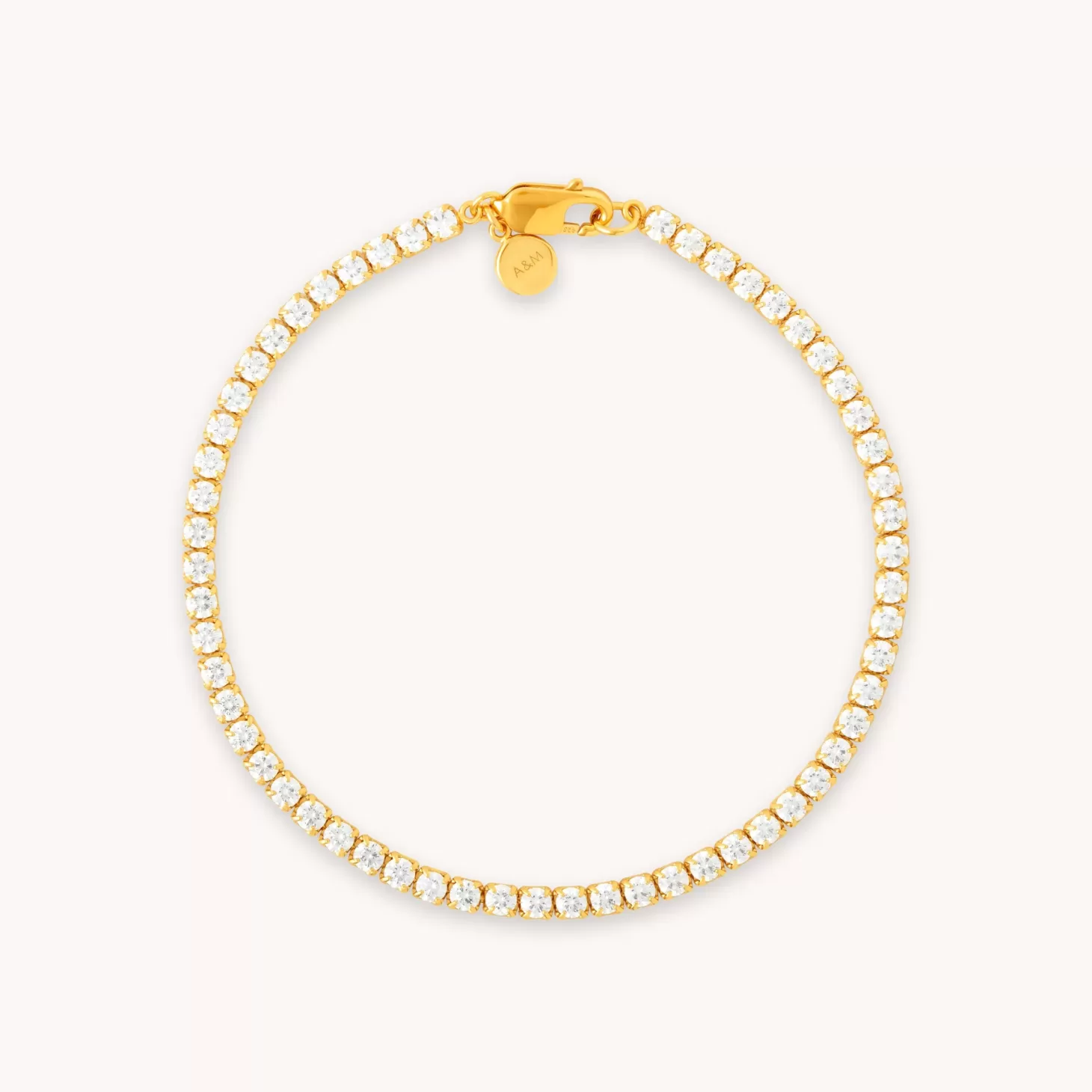 Astrid & Miyu Bold Tennis Chain Bracelet In Gold 18K Gold Plated Sterling Silver Hot