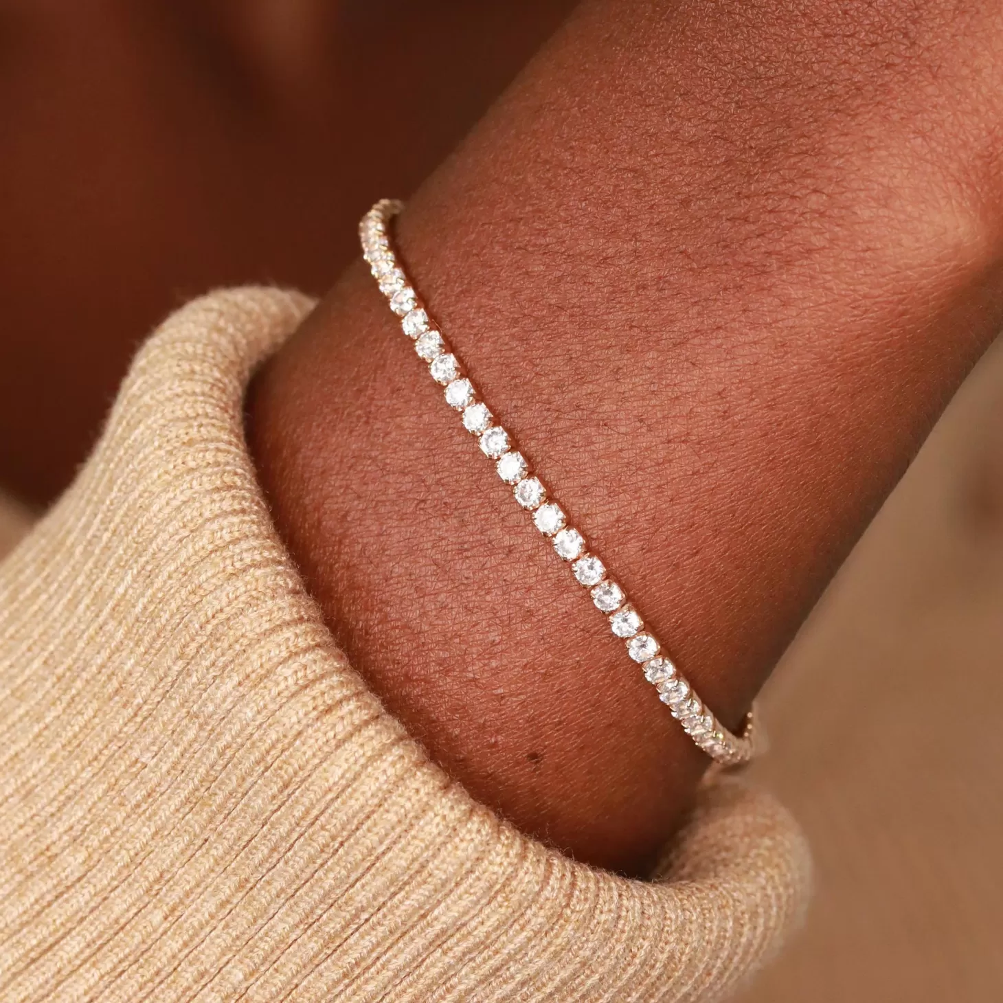 Astrid & Miyu Bold Tennis Chain Bracelet In Gold 18K Gold Plated Sterling Silver Hot