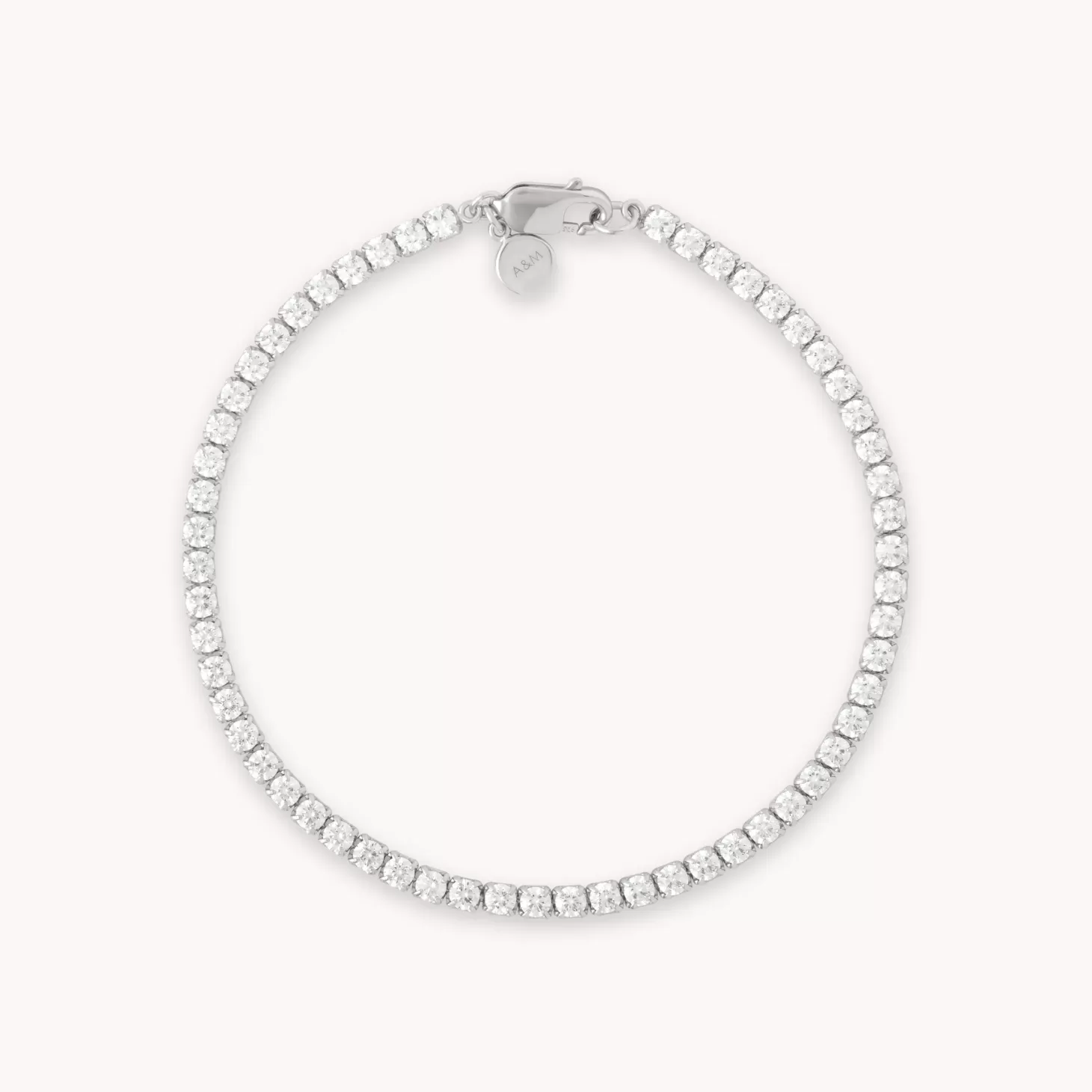 Astrid & Miyu Bold Tennis Chain Bracelet In Silver Rhodium Plated Sterling Silver Best Sale