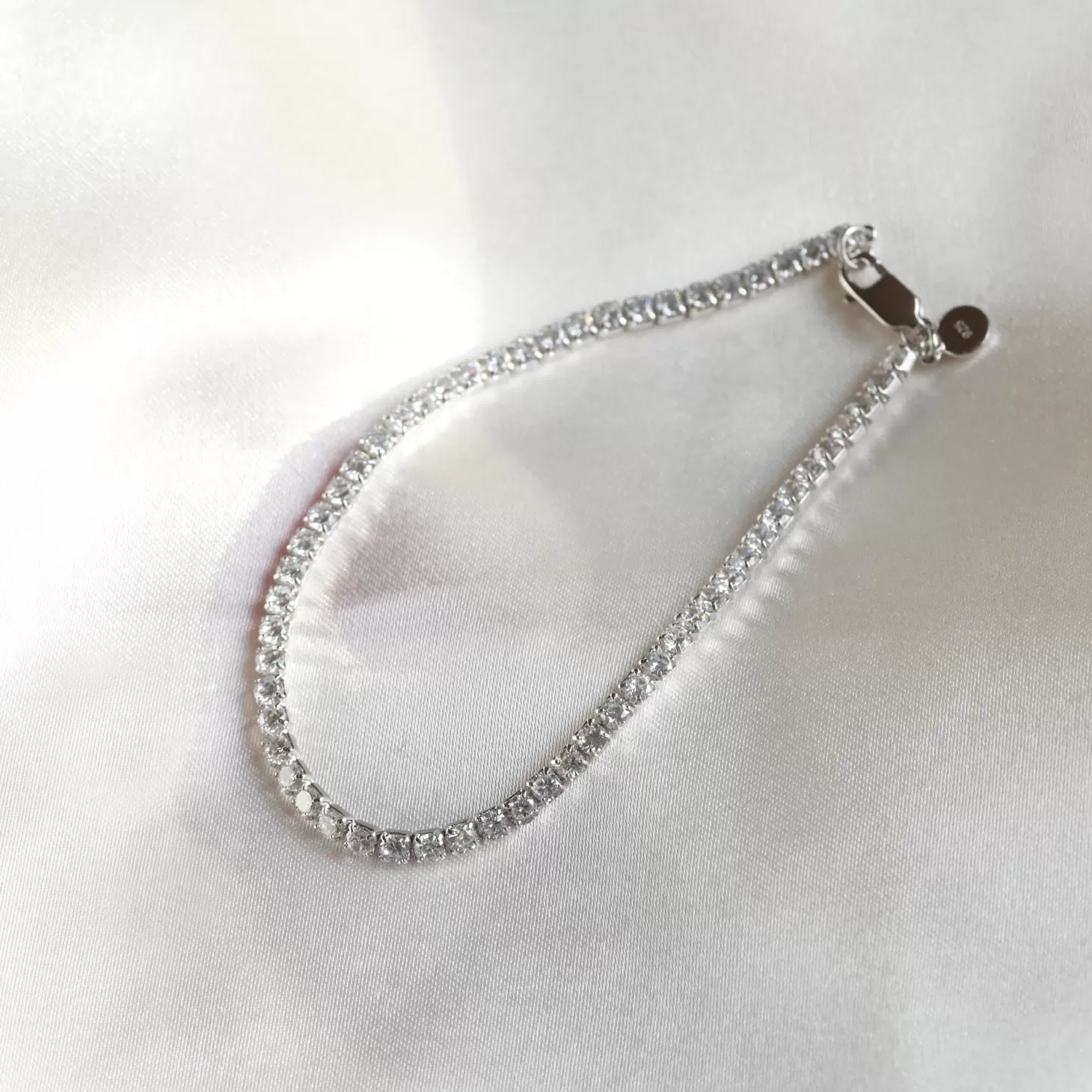 Astrid & Miyu Bold Tennis Chain Bracelet In Silver Rhodium Plated Sterling Silver Best Sale