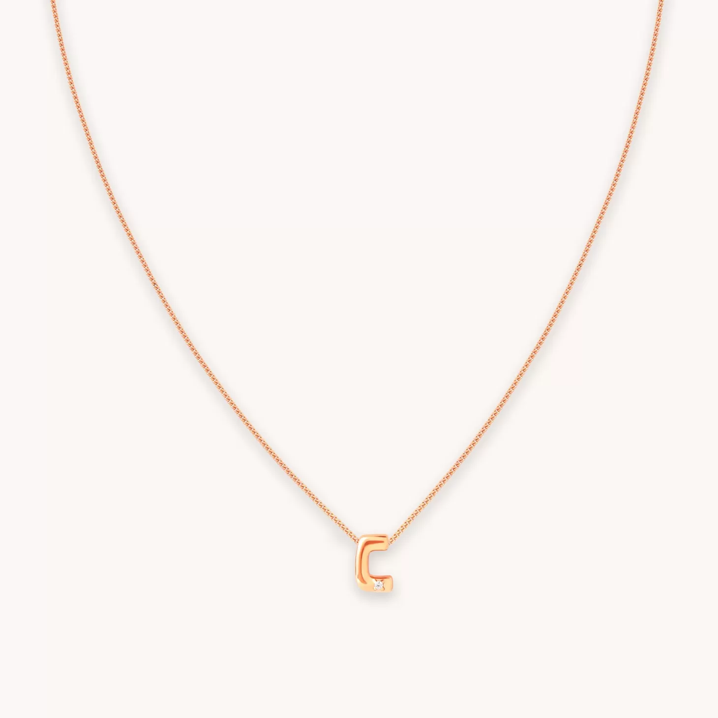 Astrid & Miyu C Initial Pendant Necklace In Rose Gold 18K Rose Gold Plated Sterling Silver Cheap