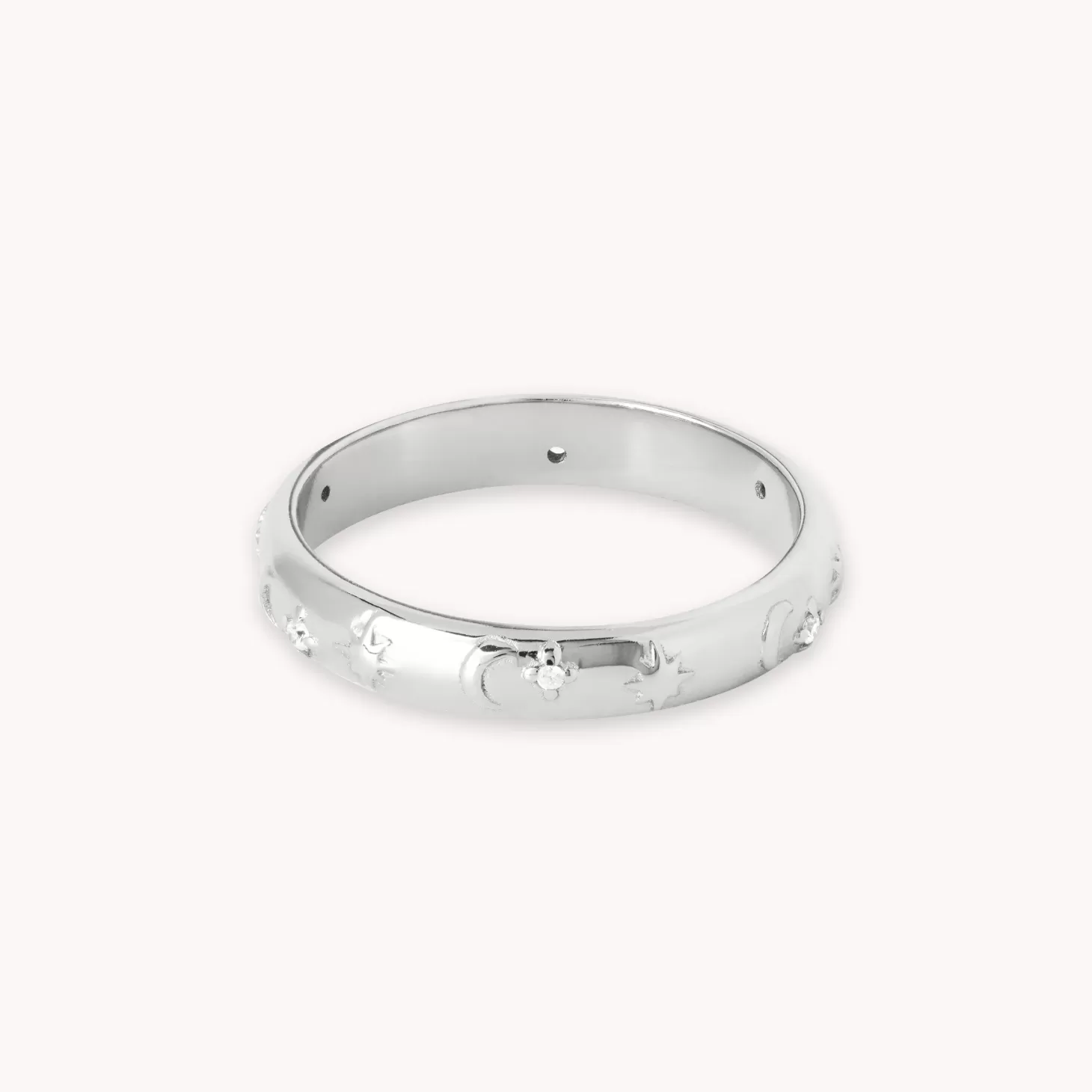 Astrid & Miyu Celestial Band Ring In Silver Rhodium Plated Sterling Silver Shop