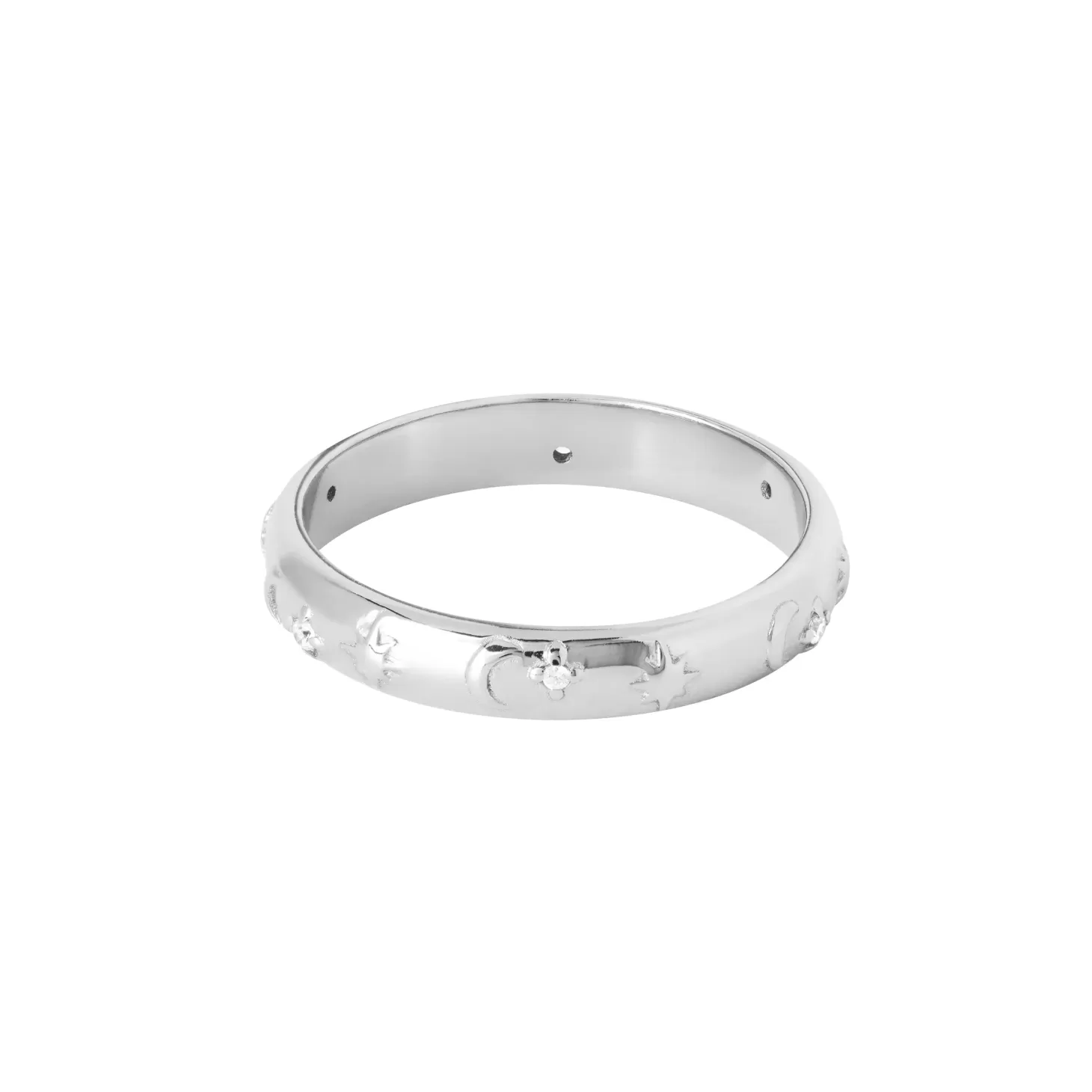 Astrid & Miyu Celestial Band Ring In Silver Rhodium Plated Sterling Silver Shop