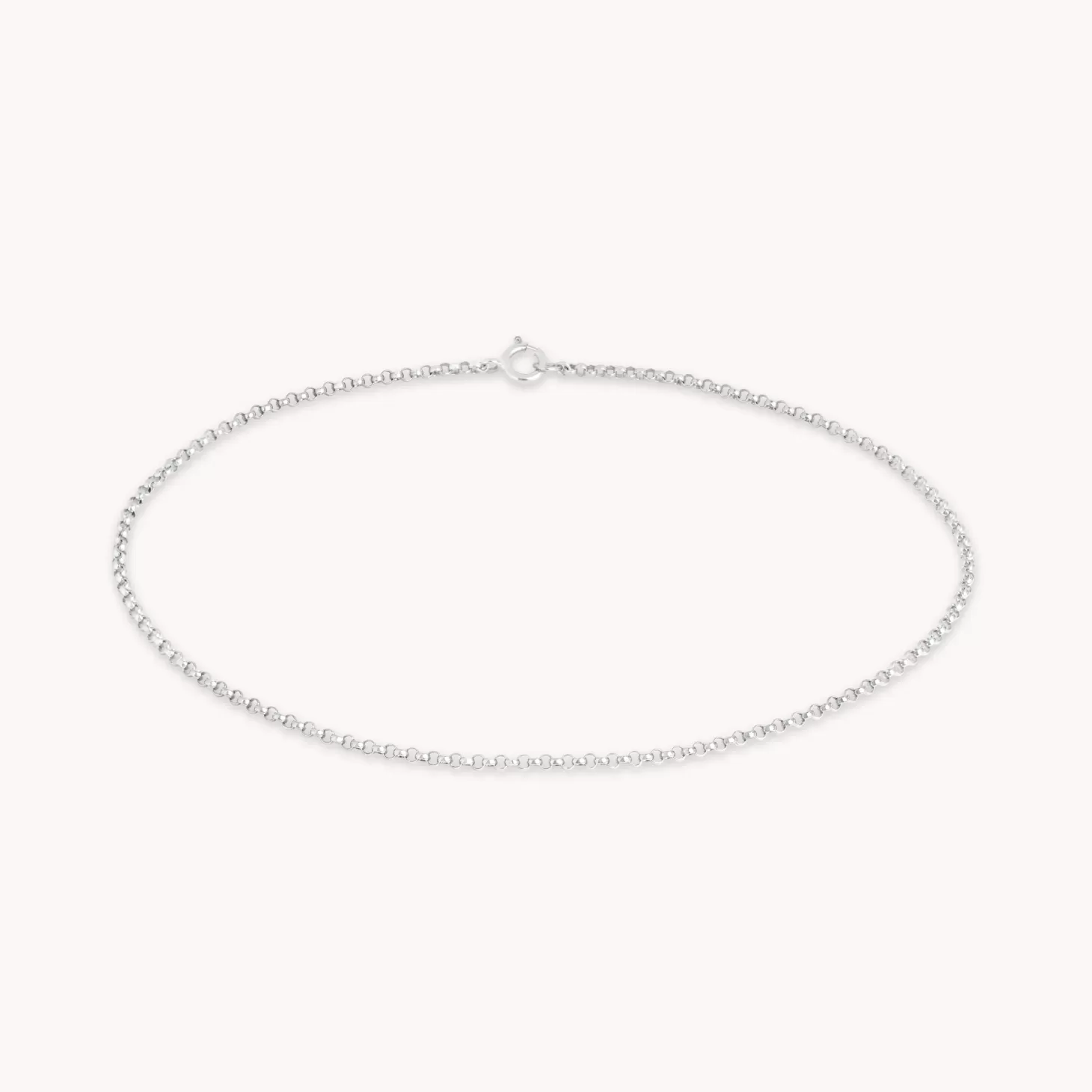 Astrid & Miyu Chelsea Chain Anklet In Solid White Gold 9K White Gold Shop