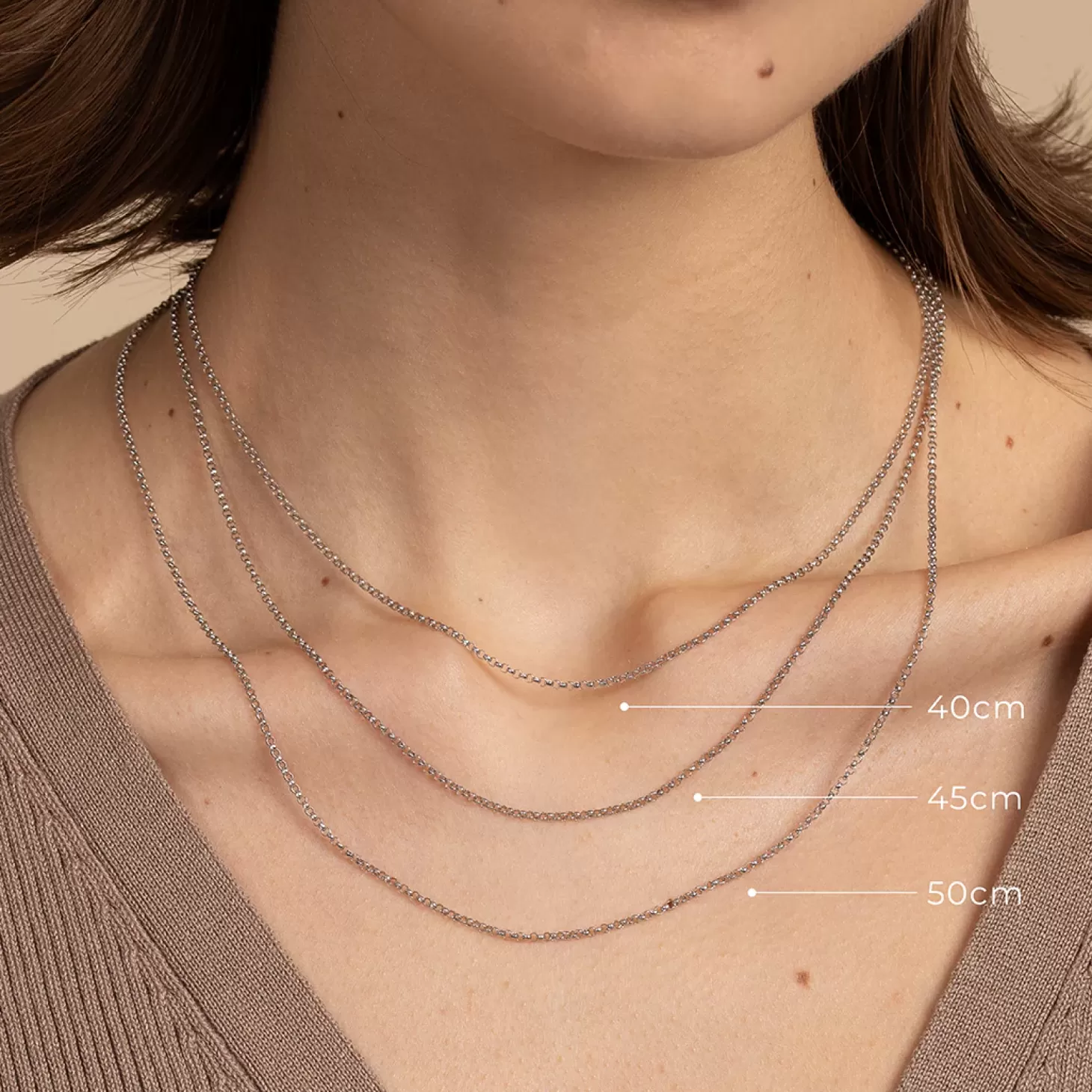 Astrid & Miyu Chelsea Chain Necklace In Solid White Gold 9K White Gold Cheap