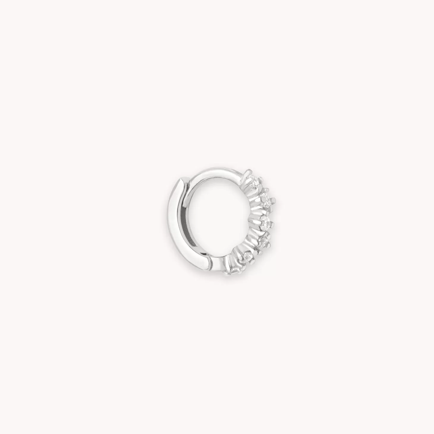Astrid & Miyu Cluster Hoop 6.5Mm In Silver Rhodium Plated Sterling Silver Best Sale