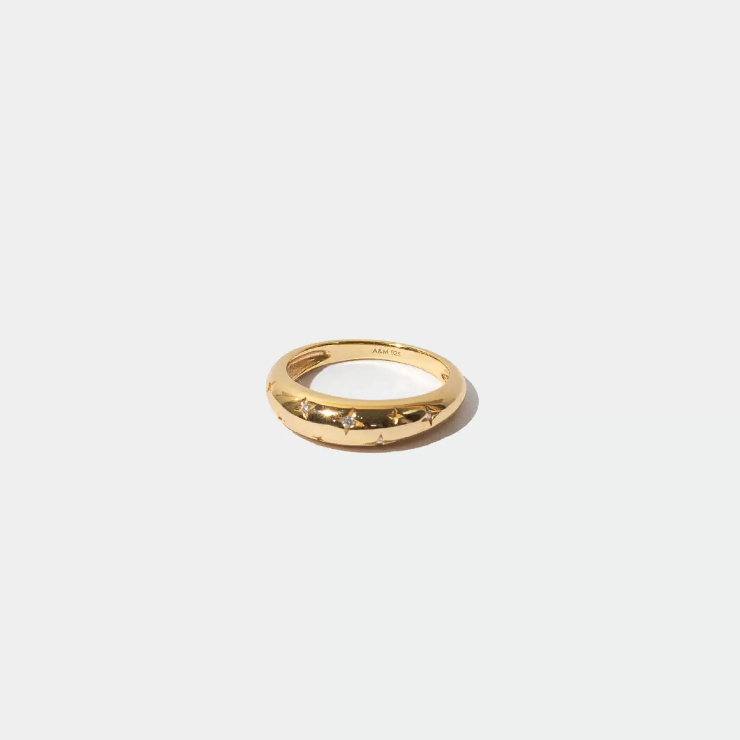 Astrid & Miyu Cosmic Dome Ring In Gold 18K Gold Plated Sterling Silver Cheap