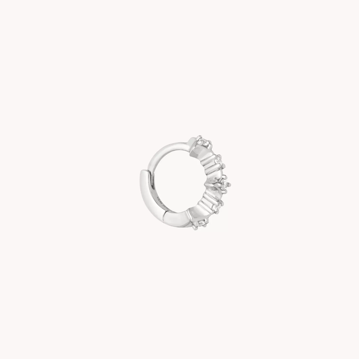 Astrid & Miyu Cosmic Star 6.5Mm Hoop In Silver Rhodium Plated Sterling Silver Clearance