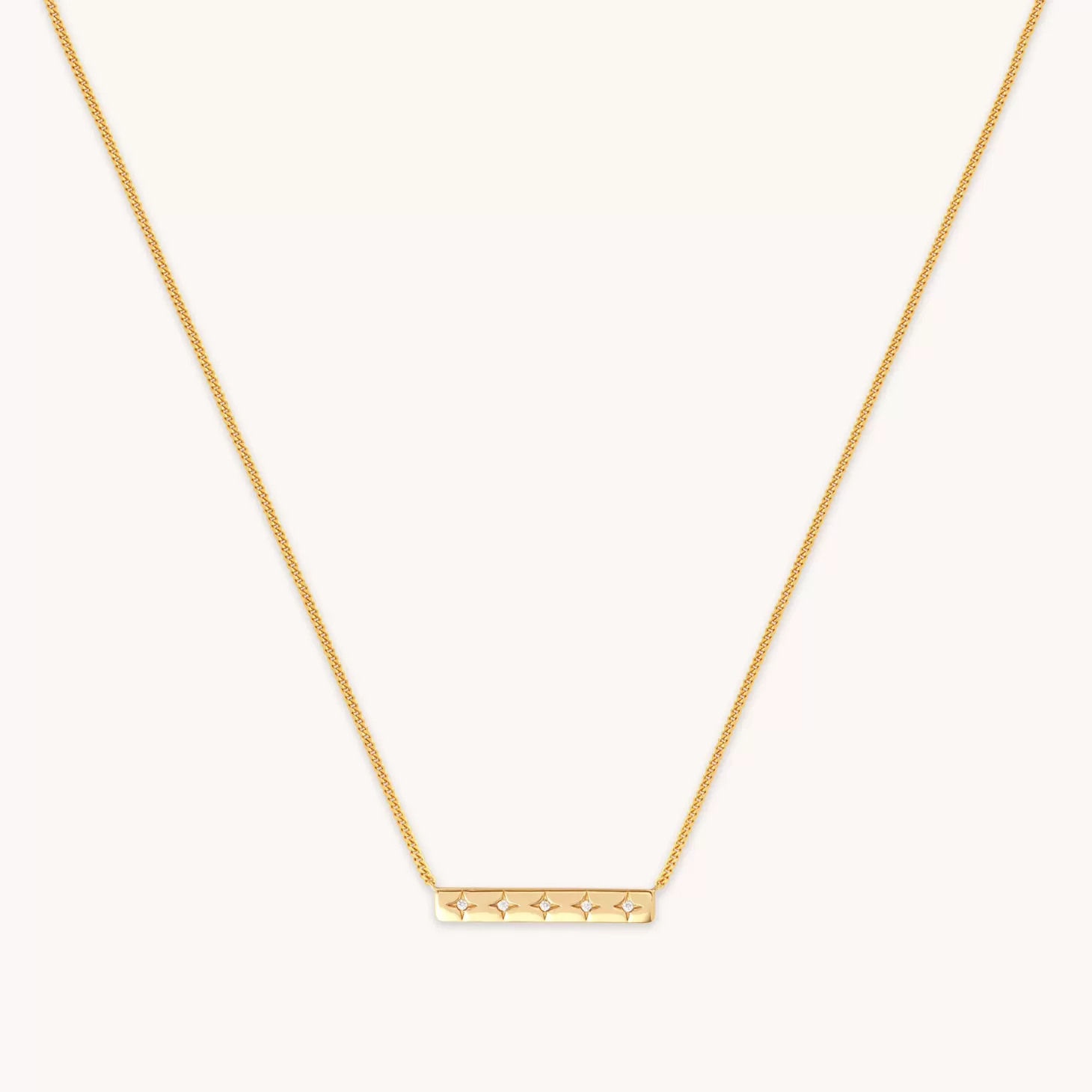 Astrid & Miyu Cosmic Star Bar Necklace In Gold 18K Gold Plated Sterling Silver Online