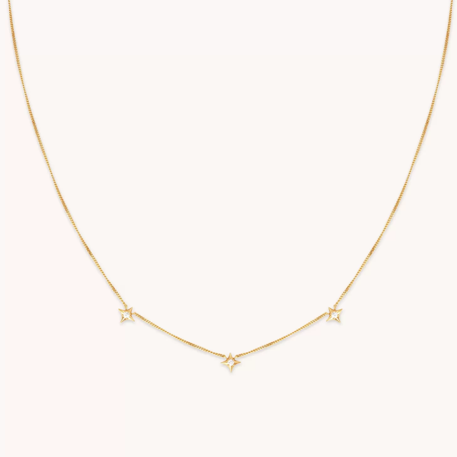 Astrid & Miyu Cosmic Star Charm Necklace In Gold 18K Gold Plated Sterling Silver Hot