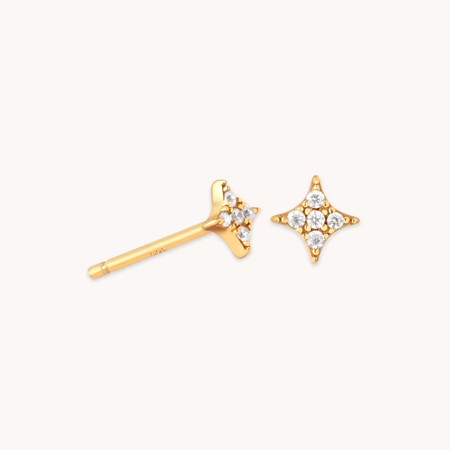 Astrid & Miyu Cosmic Star Crystal Stud Earrings In Gold 18K Gold Plated Sterling Silver Cheap