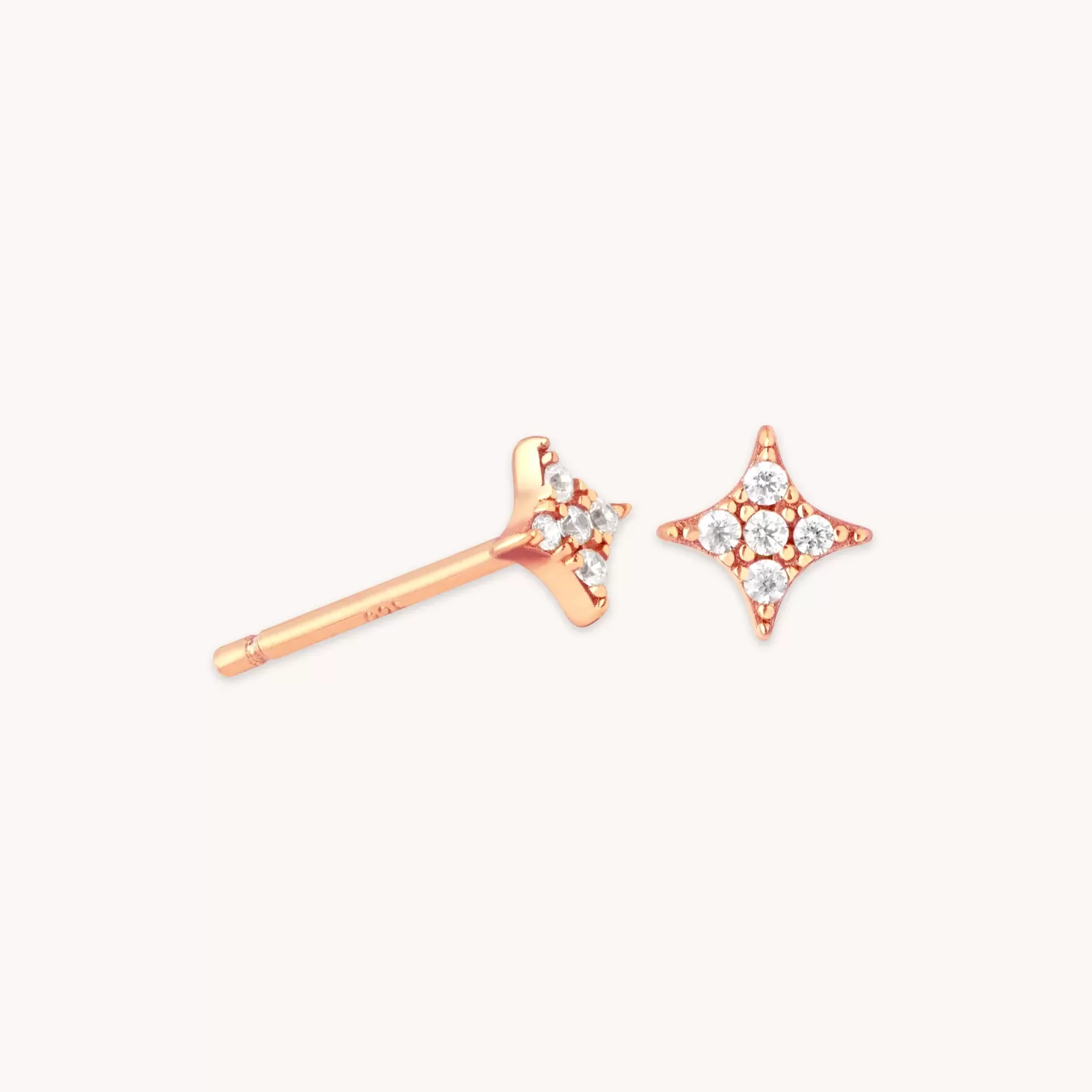 Astrid & Miyu Cosmic Star Crystal Stud Earrings In Rose Gold 18K Rose Gold Plated Sterling Silver Shop