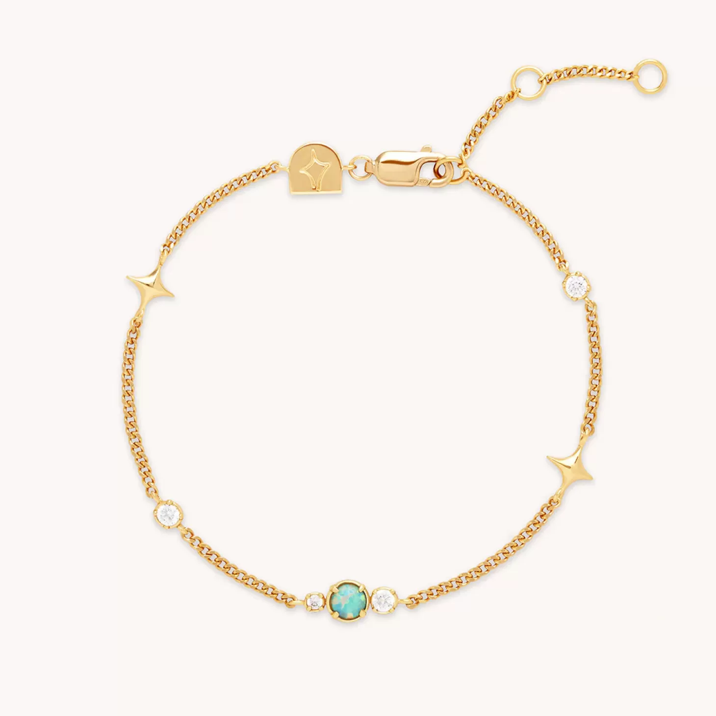 Astrid & Miyu Cosmic Star Opal Bracelet In Gold 18K Gold Plated Sterling Silver Best