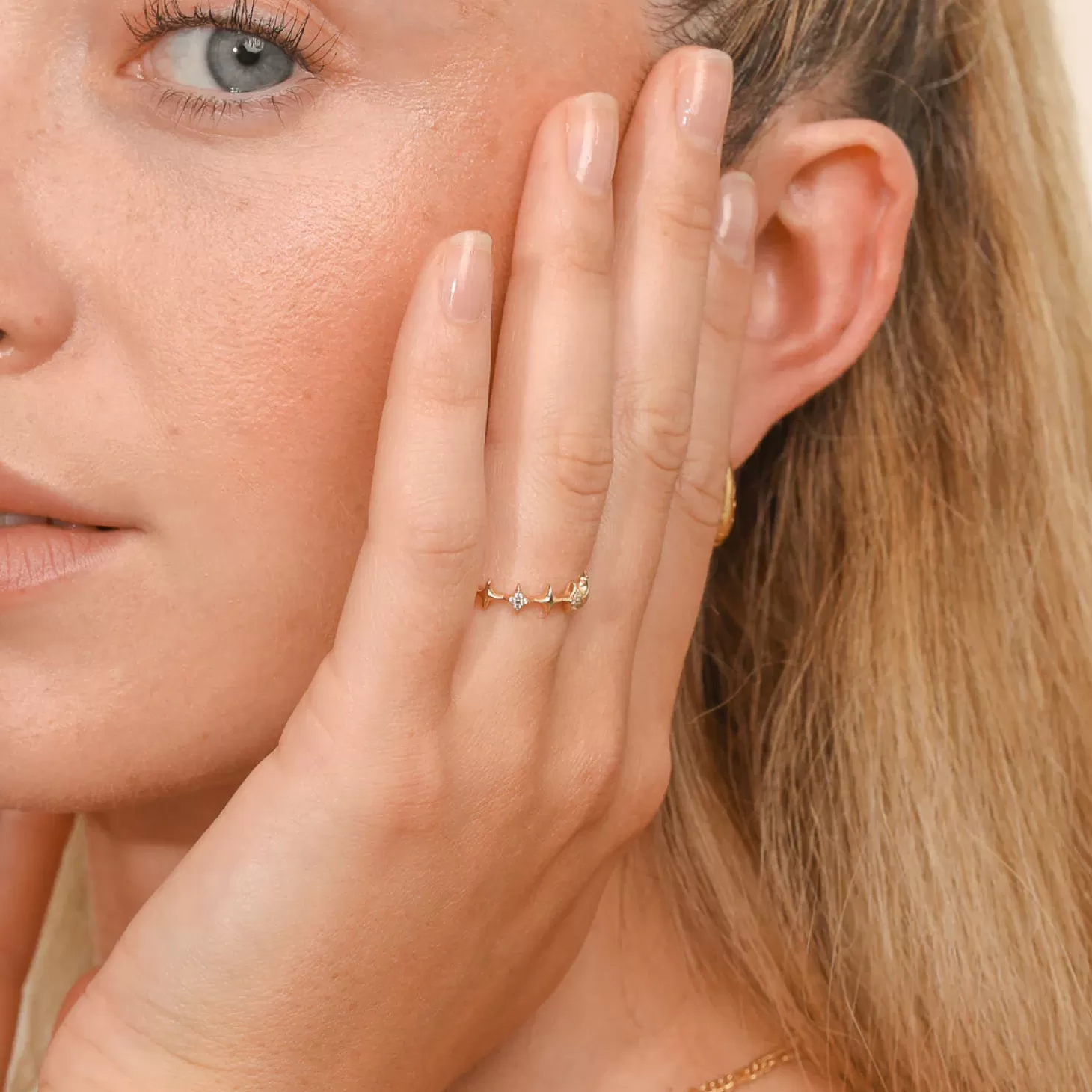 Astrid & Miyu Cosmic Star Stacking Ring In Gold 18K Gold Plated Sterling Silver Clearance