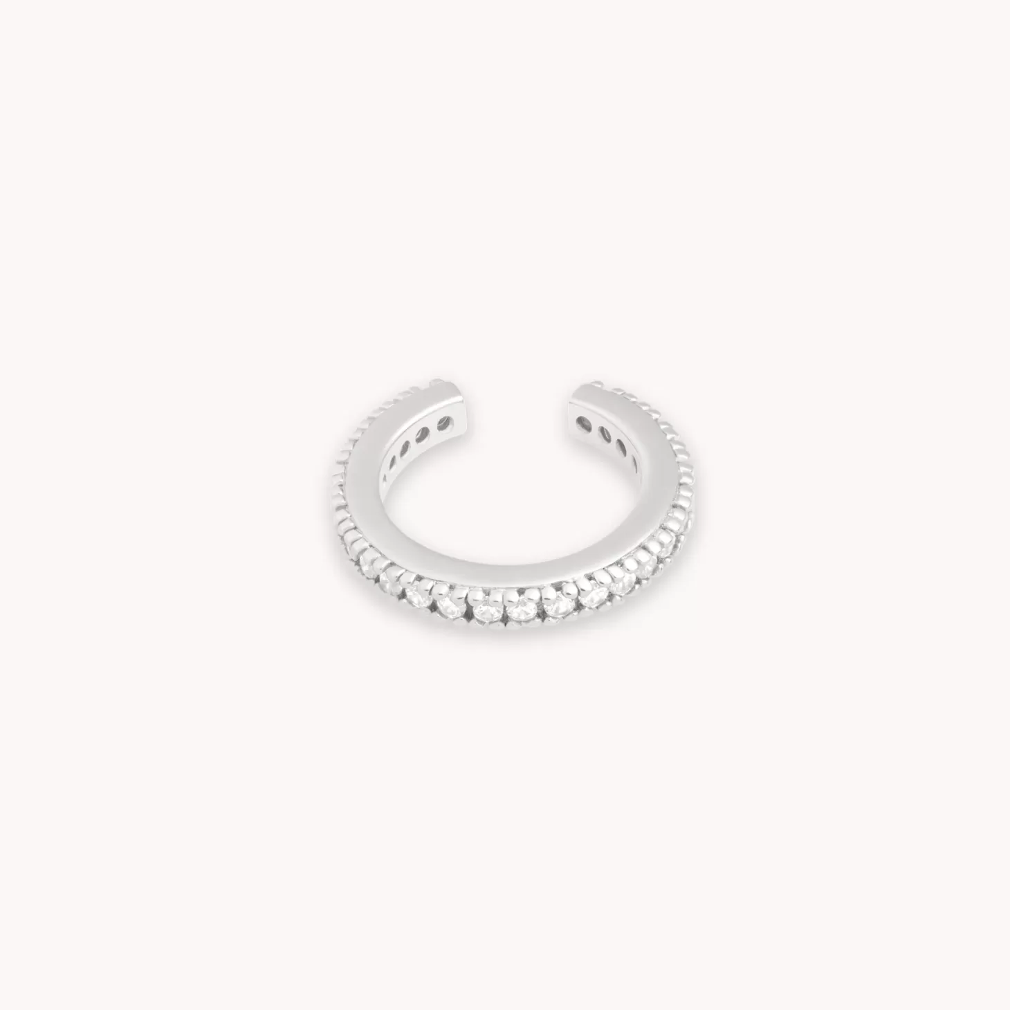 Astrid & Miyu Crystal Ear Cuff In Silver Rhodium Plated Sale
