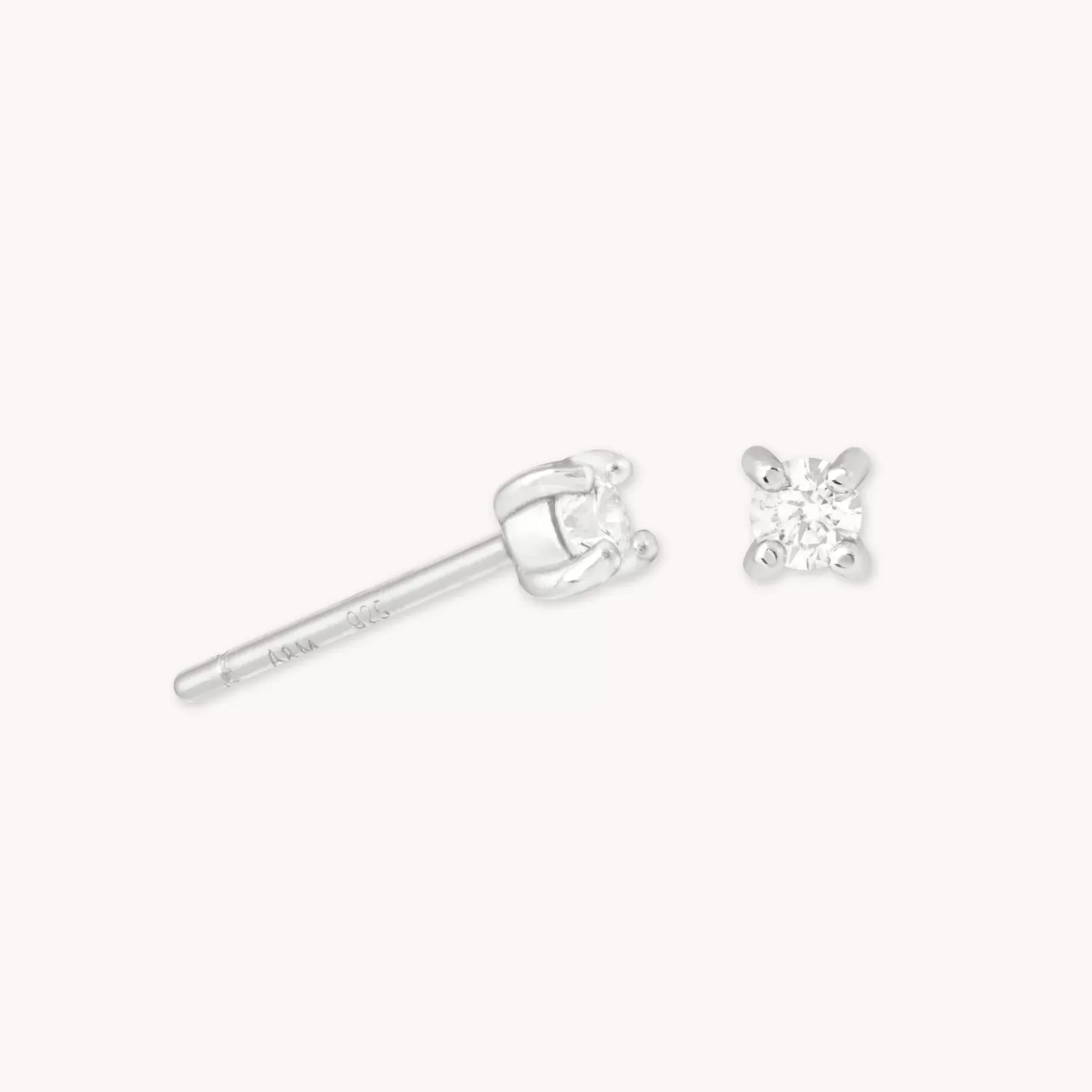 Astrid & Miyu Crystal Stud Earrings In Silver Rhodium Plated Sterling Silver Discount