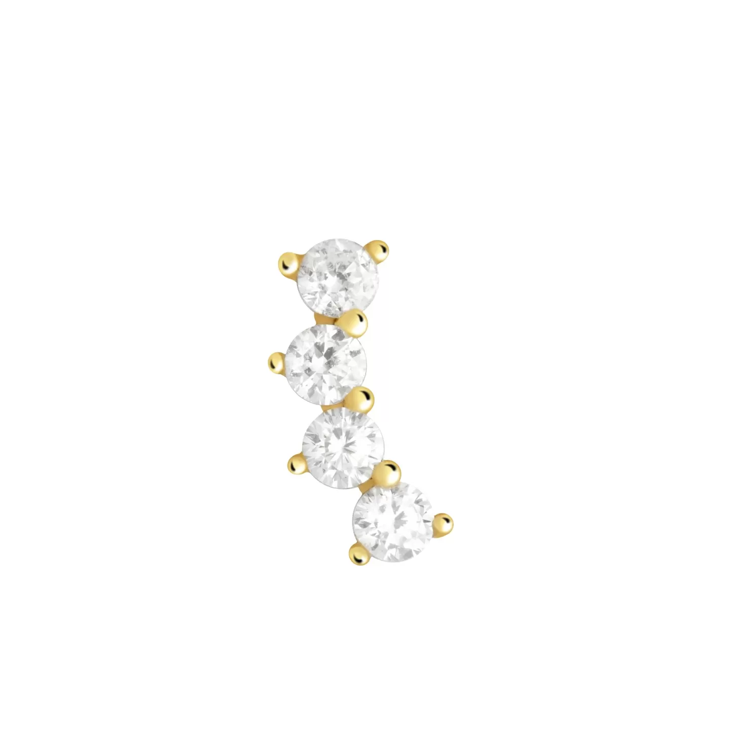 Astrid & Miyu Curved Crystal Barbell In Gold 18K Gold Plated Sterling Silver Store