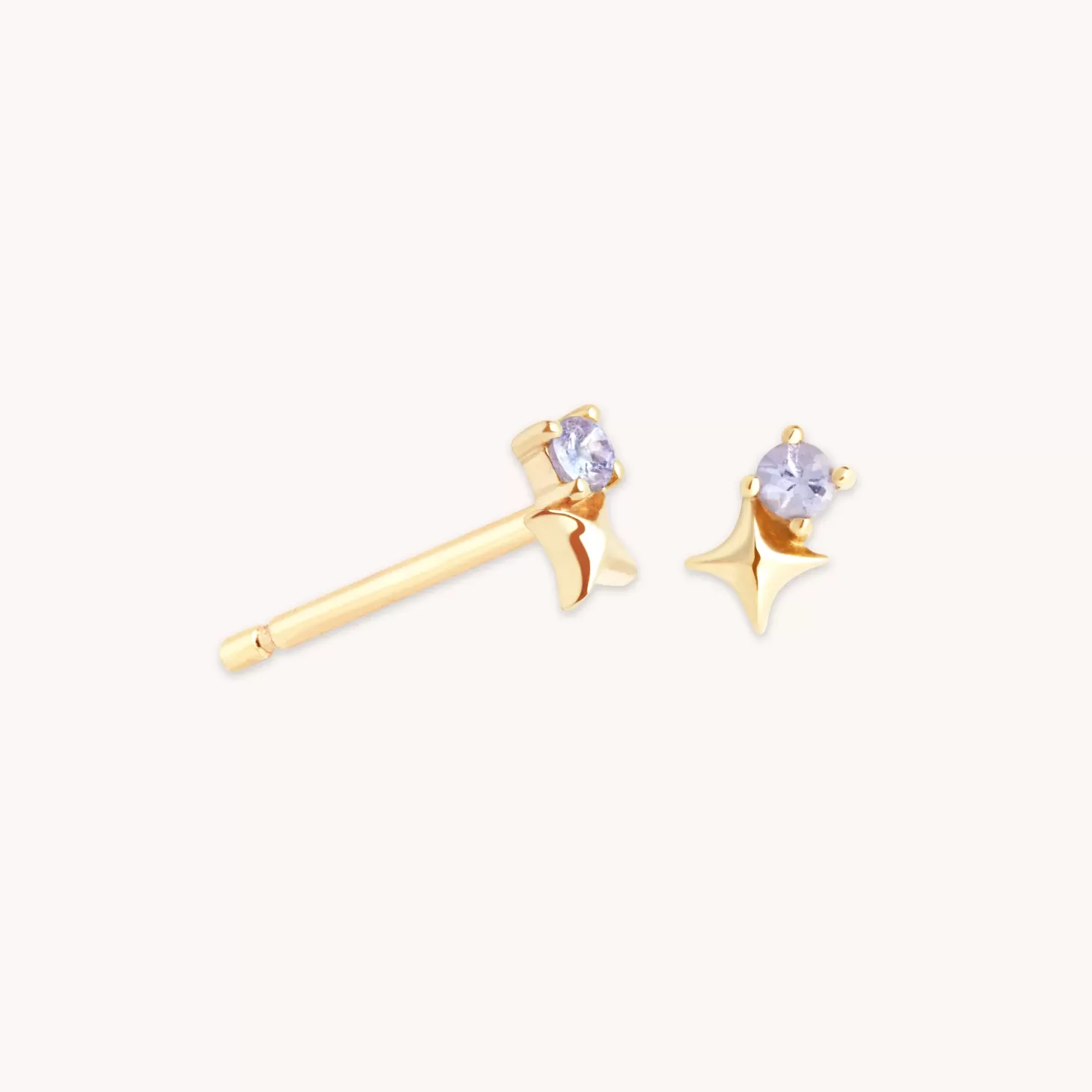 Astrid & Miyu December Birthstone Earrings In Solid Gold 14K Gold Hot
