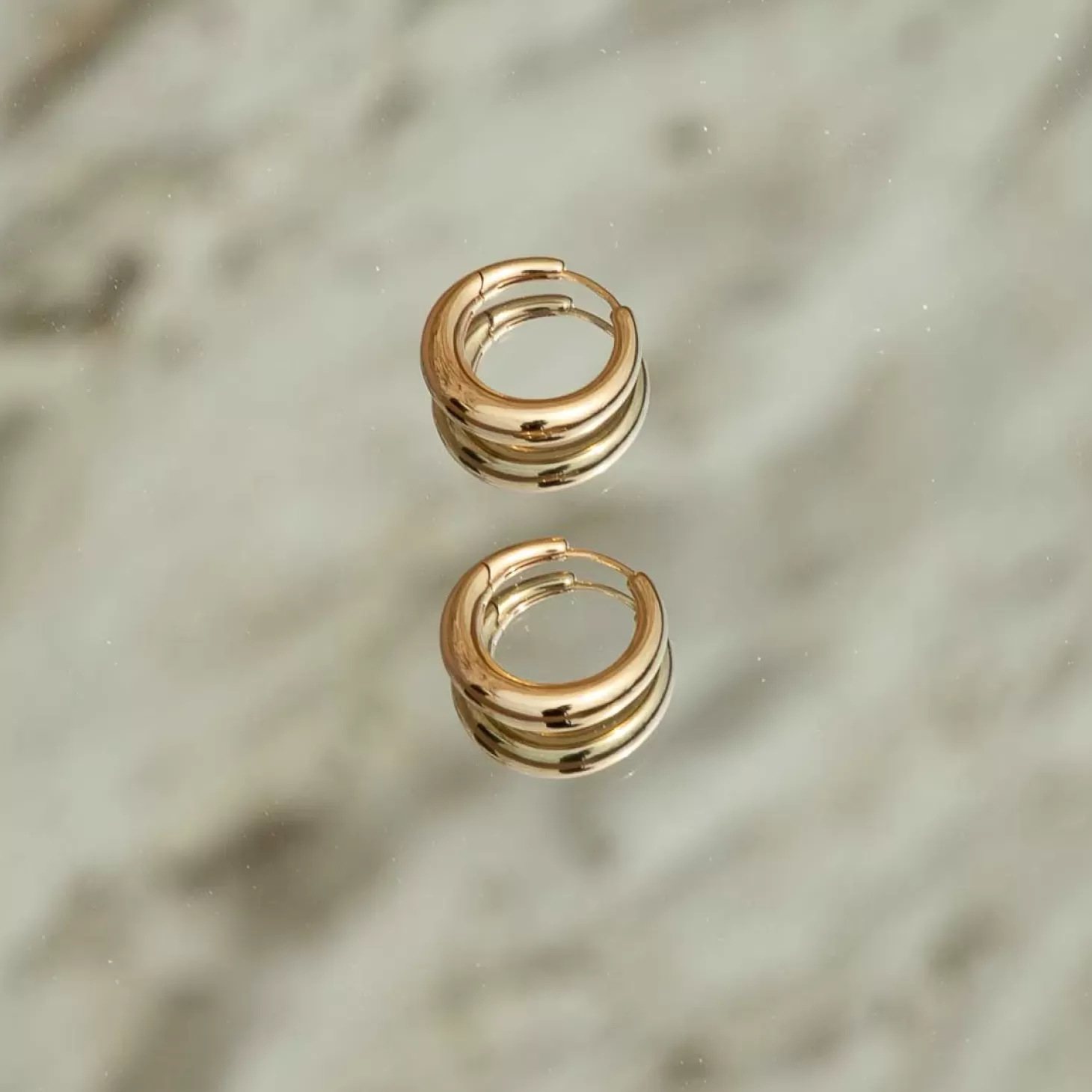 Astrid & Miyu Dome Hoops In Gold 18K Gold Plated Recycled Sterling Silver Best