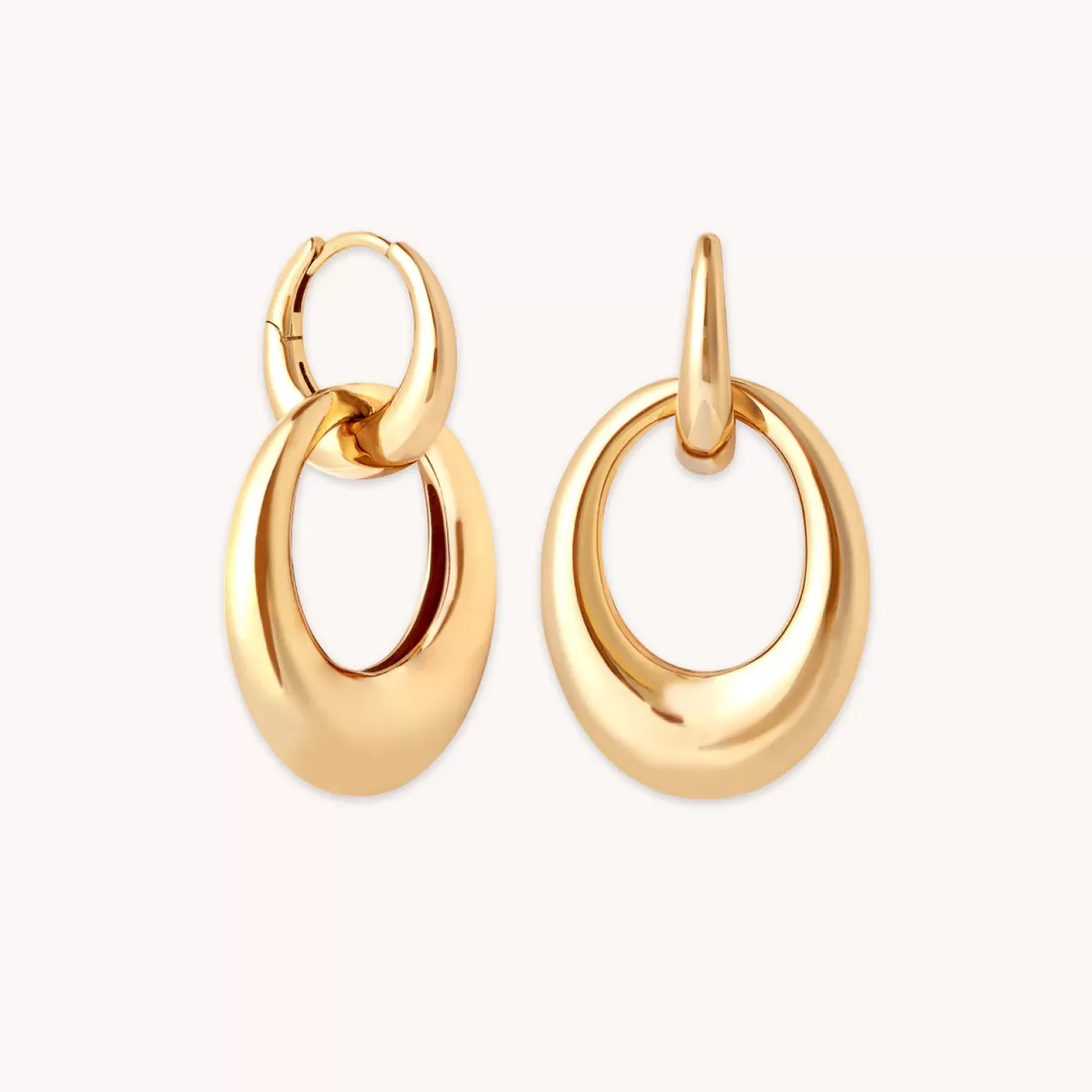 Astrid & Miyu Dome Link Hoops In Gold 18K Gold Plated Recycled Sterling Silver Discount