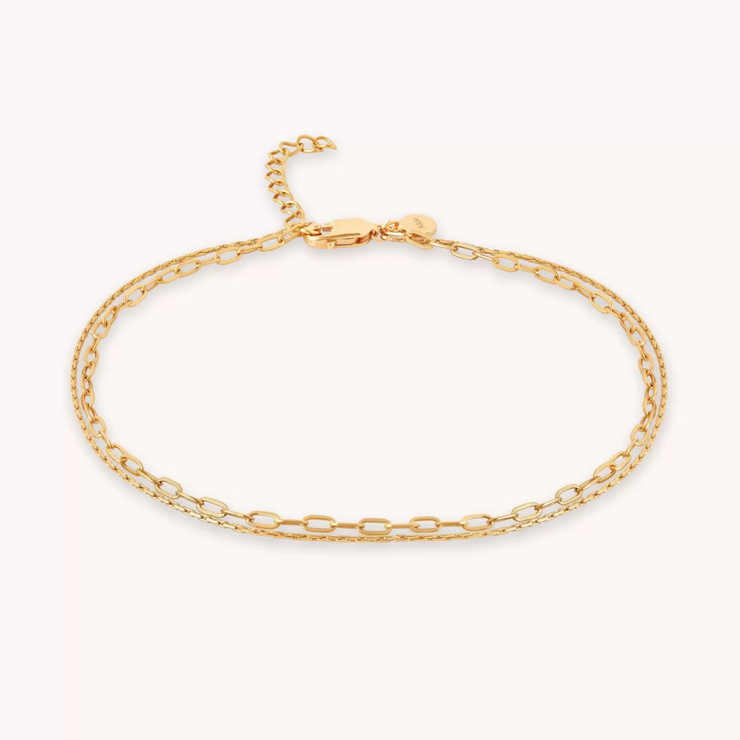 Astrid & Miyu Duo Chain Anklet In Gold 18K Gold Plated Sterling Silver Shop