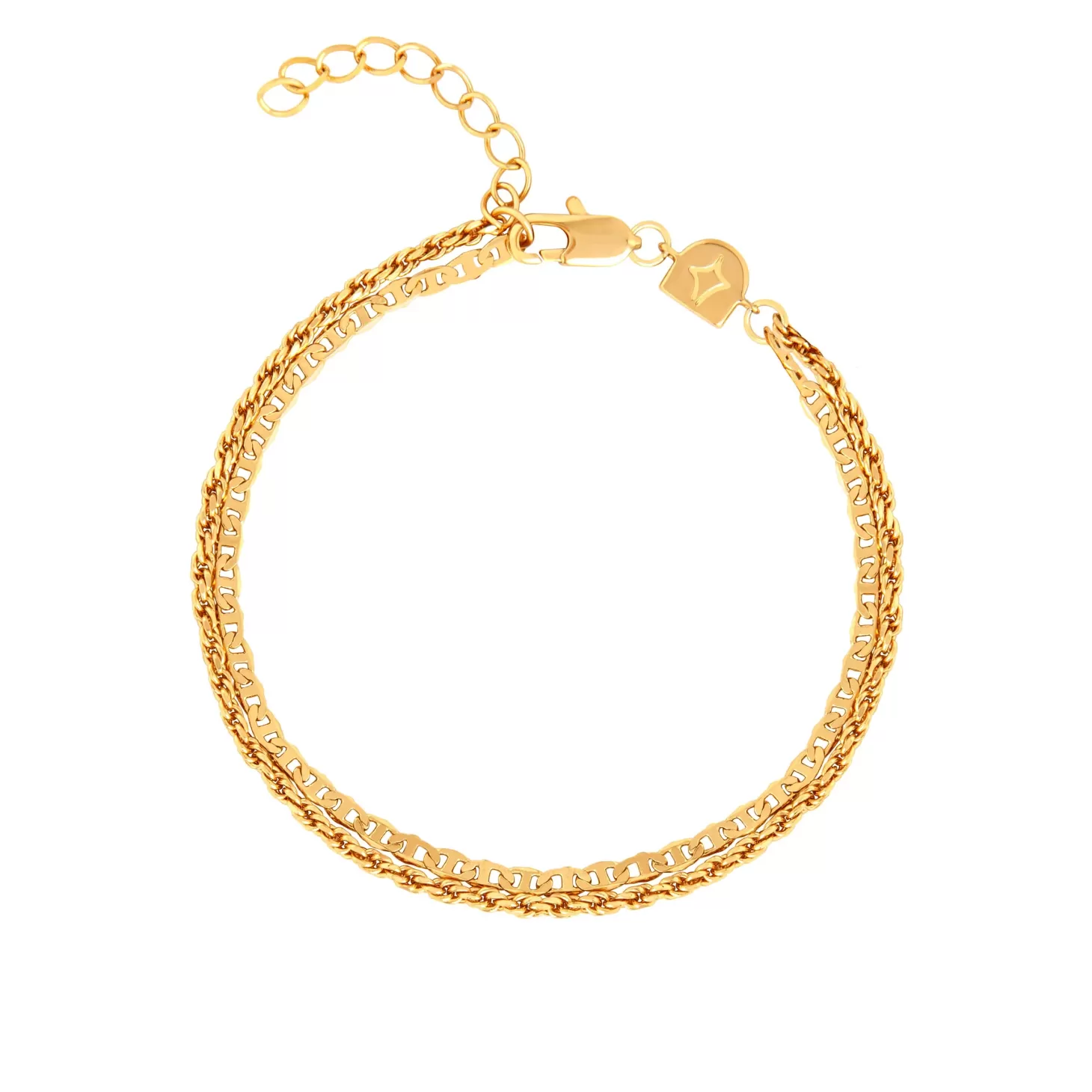 Astrid & Miyu Duo Chain Bracelet In Gold 18K Gold Plated Fashion