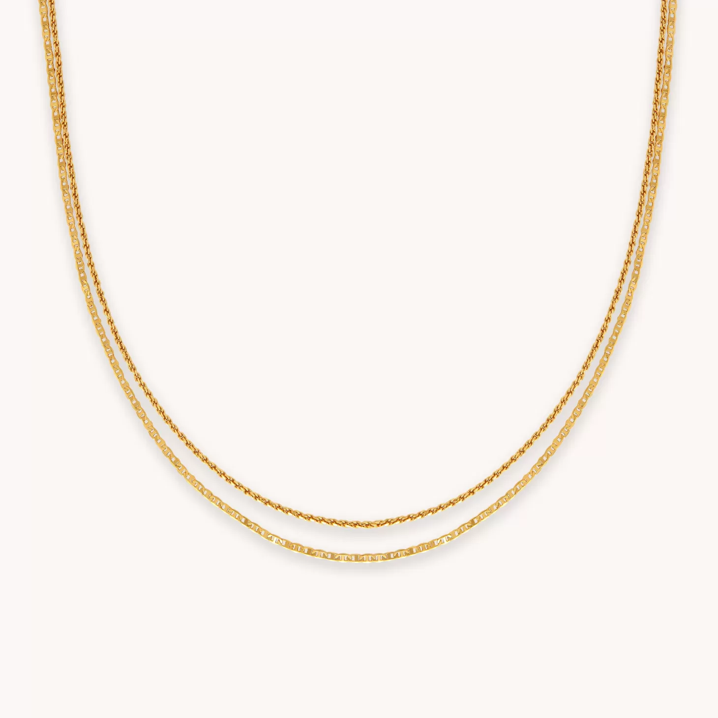 Astrid & Miyu Duo Chain Necklace In Gold 18K Gold Plated Shop
