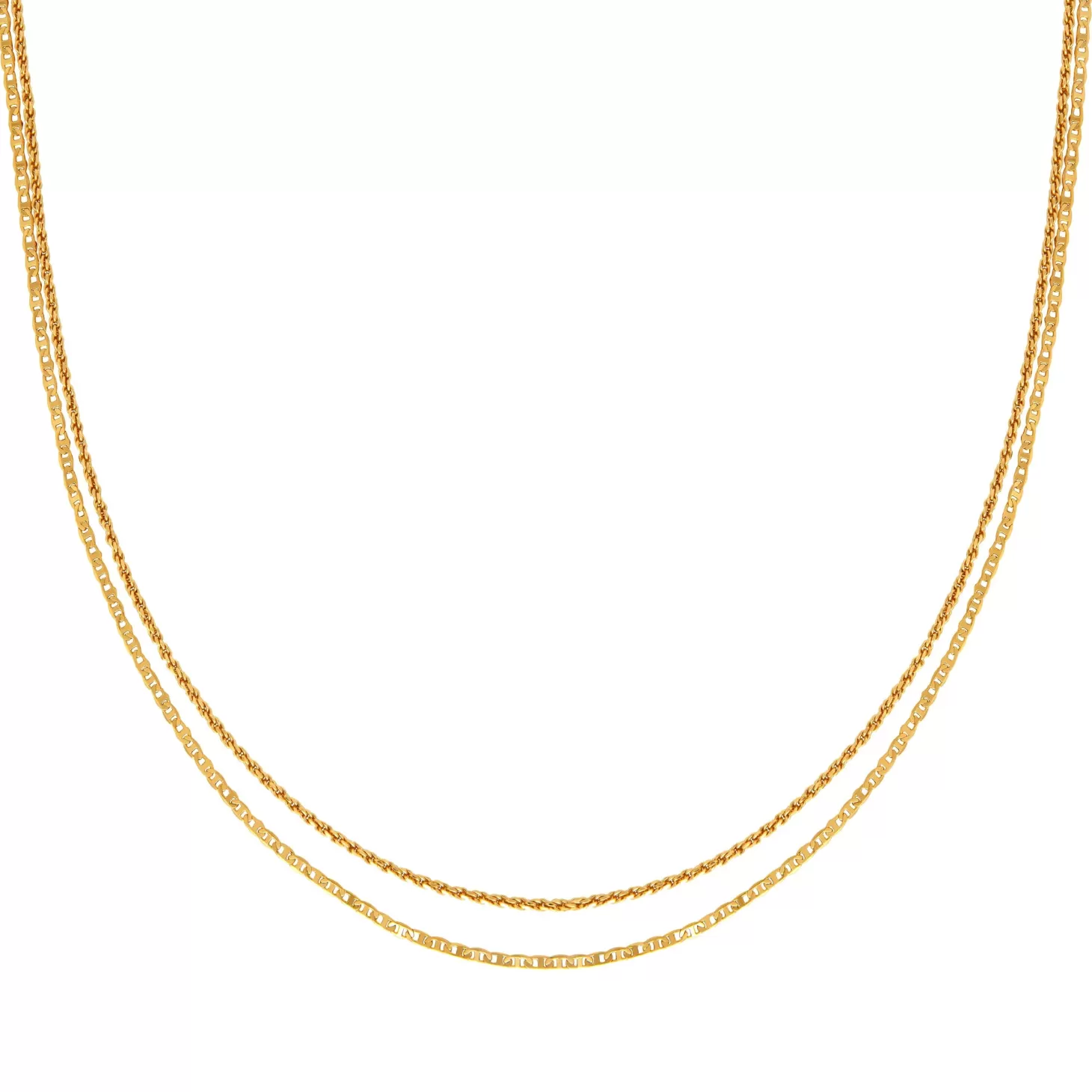 Astrid & Miyu Duo Chain Necklace In Gold 18K Gold Plated Shop