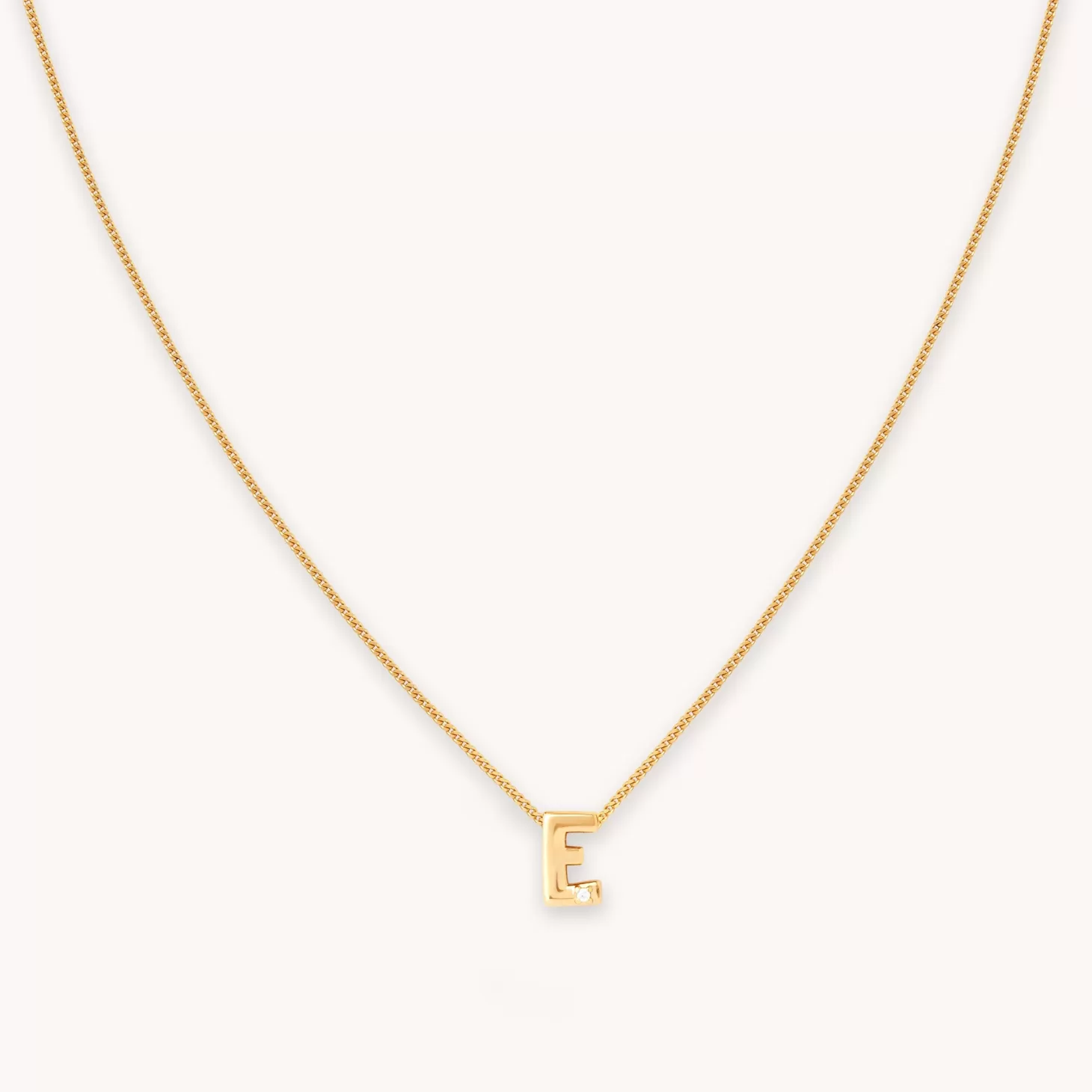 Astrid & Miyu E Initial Pendant Necklace In Gold 18K Gold Plated Sterling Silver Best