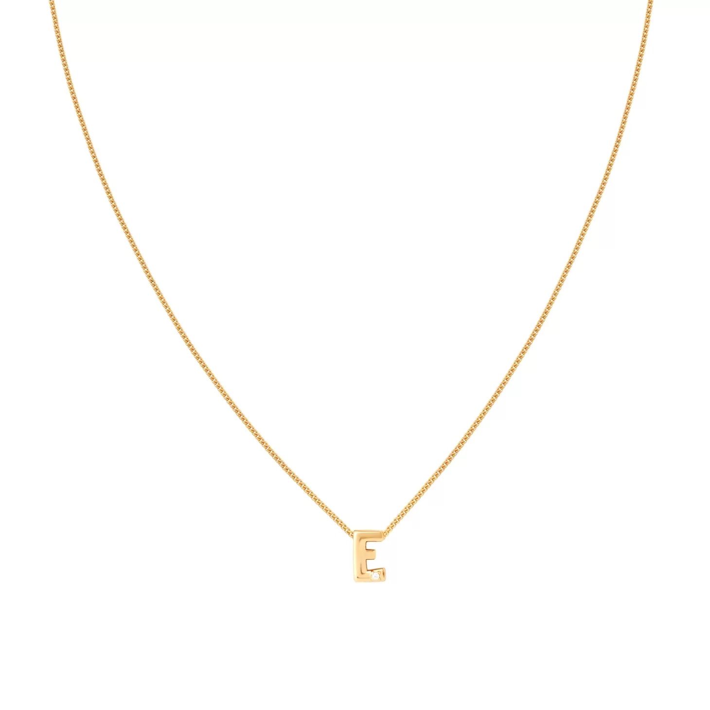 Astrid & Miyu E Initial Pendant Necklace In Gold 18K Gold Plated Sterling Silver Best