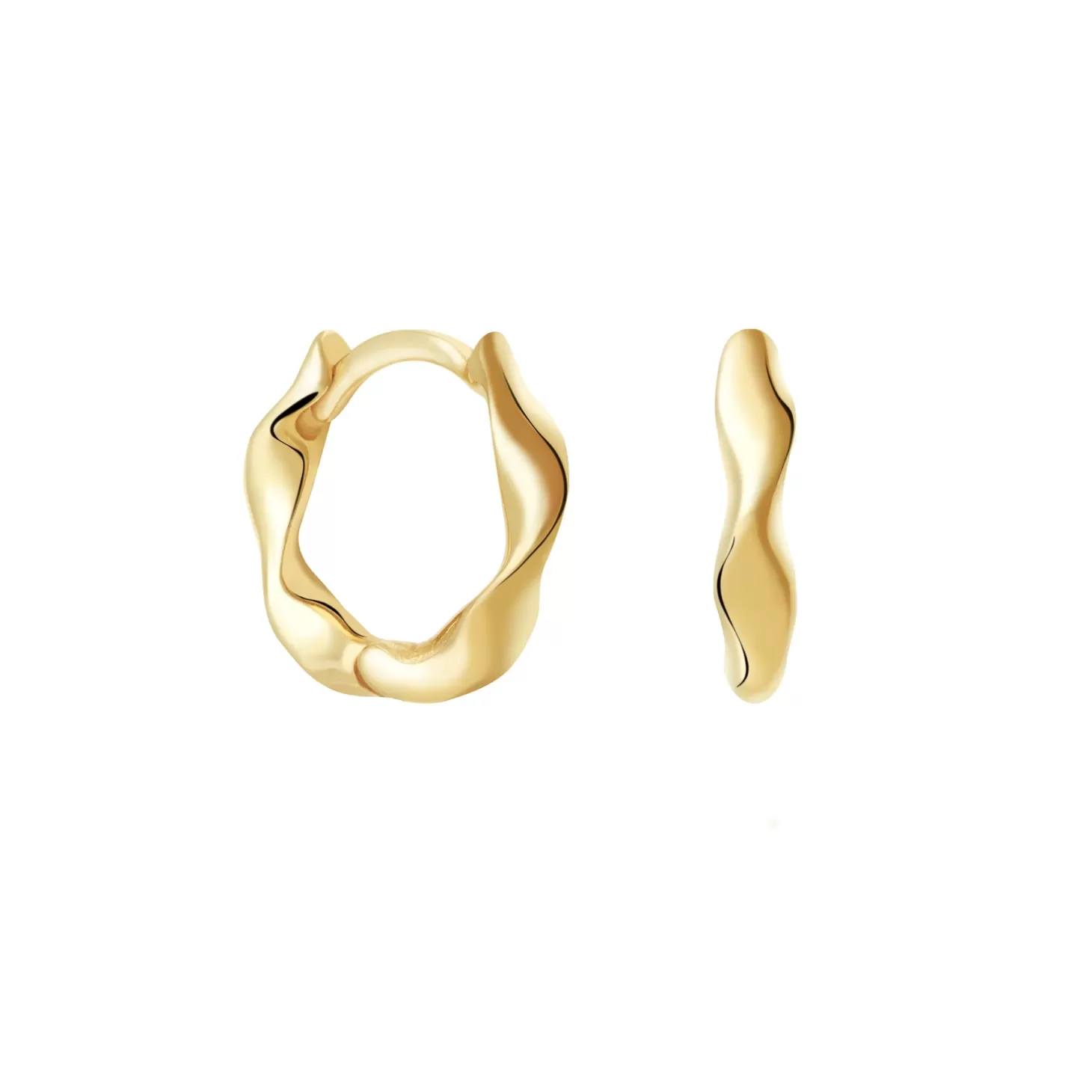 Astrid & Miyu Elemental Huggies In Gold 18K Gold Plated Sterling Silver Flash Sale