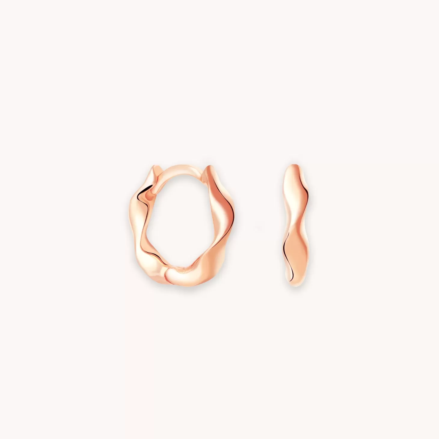 Astrid & Miyu Elemental Huggies In Rose Gold 18K Rose Gold Plated Sterling Silver Clearance