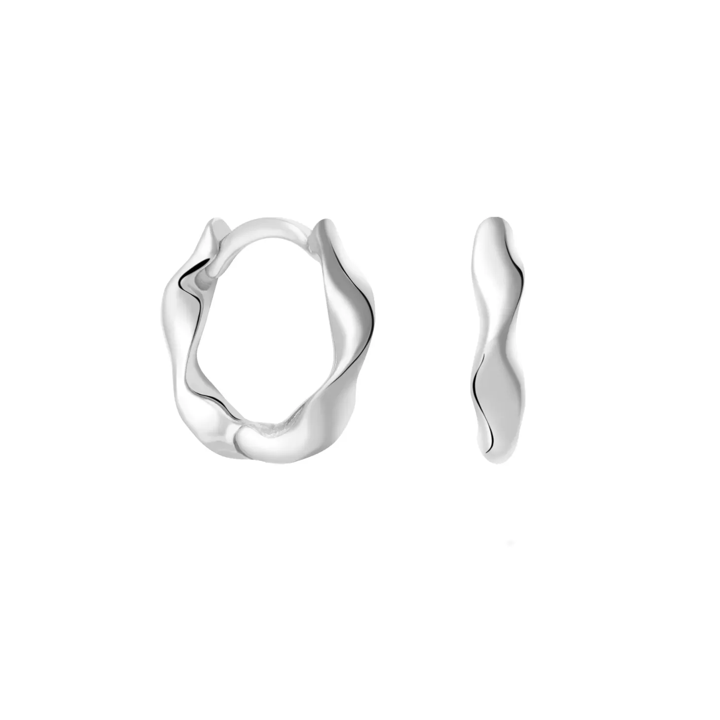 Astrid & Miyu Elemental Huggies In Silver Rhodium Plated Sterling Silver Outlet