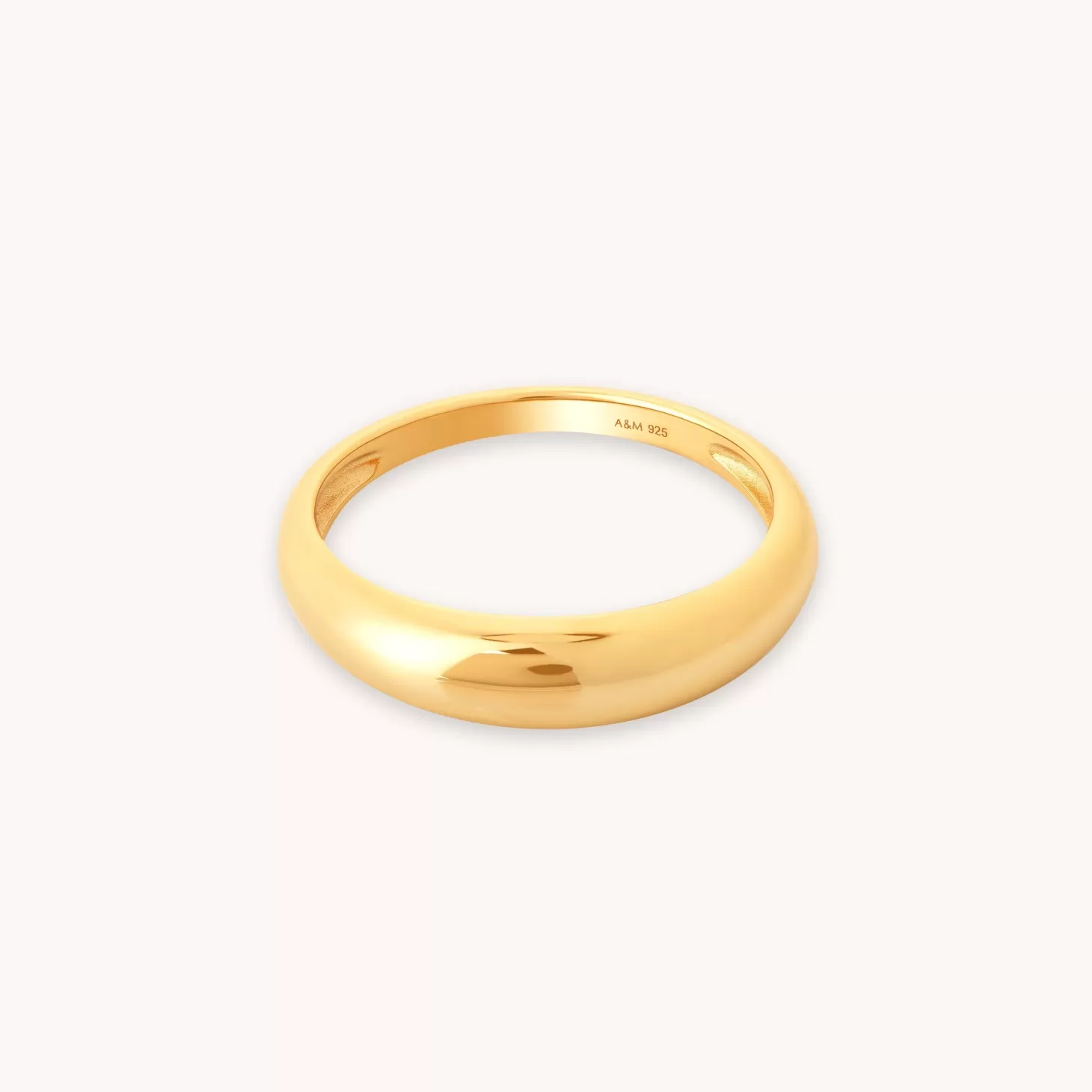 Astrid & Miyu Essential Dome Ring In Gold 18K Gold Plated Sterling Silver Flash Sale