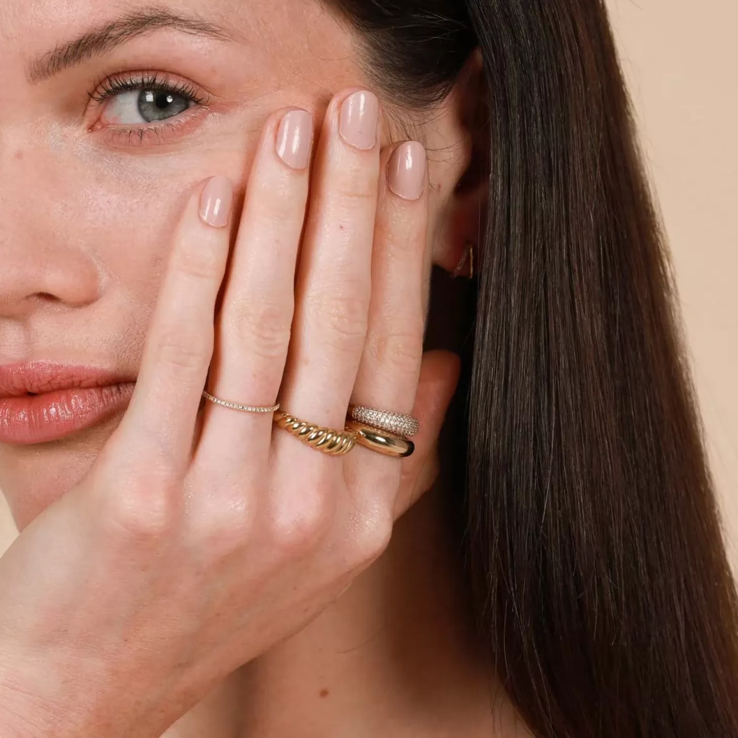 Astrid & Miyu Essential Dome Ring In Gold 18K Gold Plated Sterling Silver Flash Sale