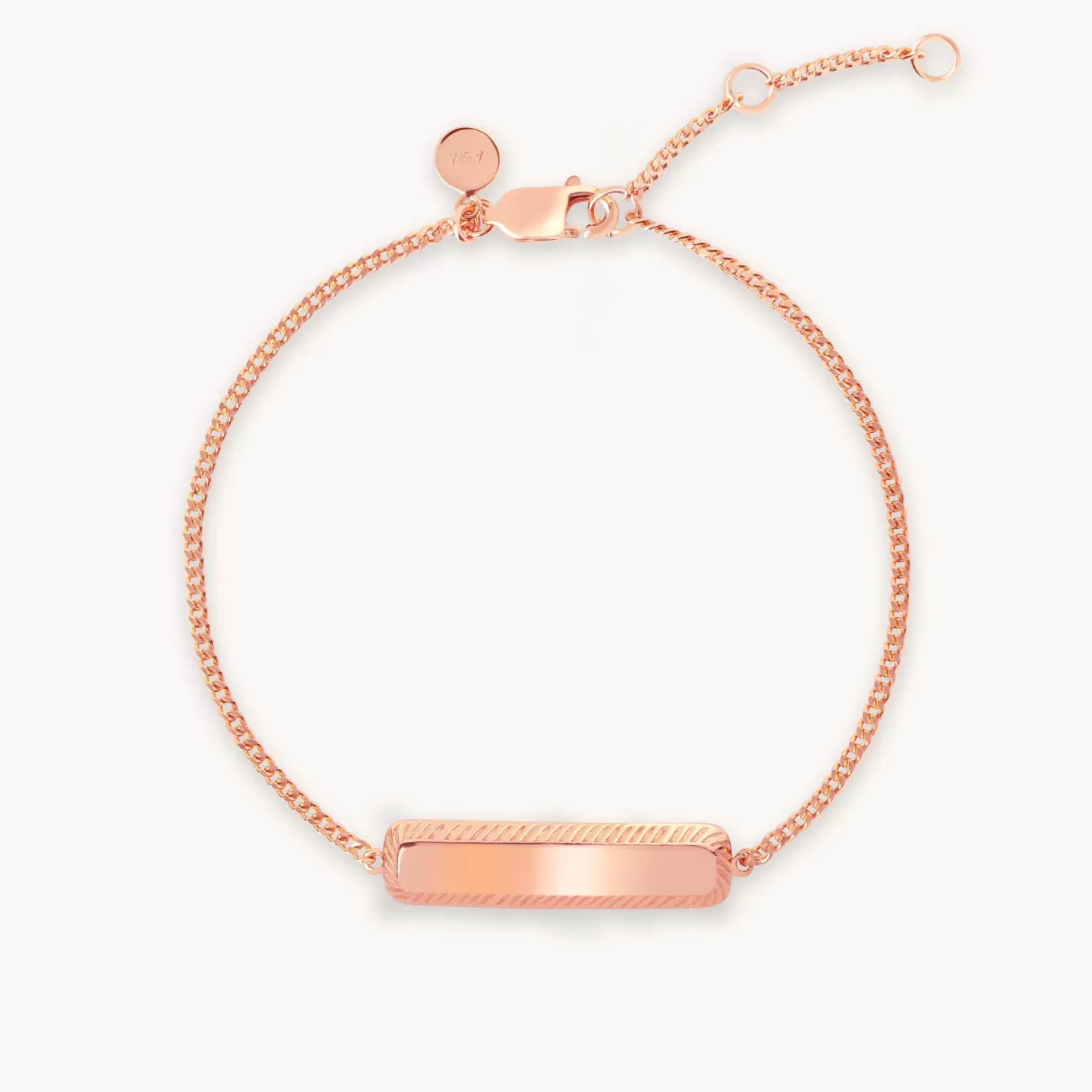 Astrid & Miyu Etched Id Bracelet In Rose Gold 18K Rose Gold Plated Sterling Silver Cheap