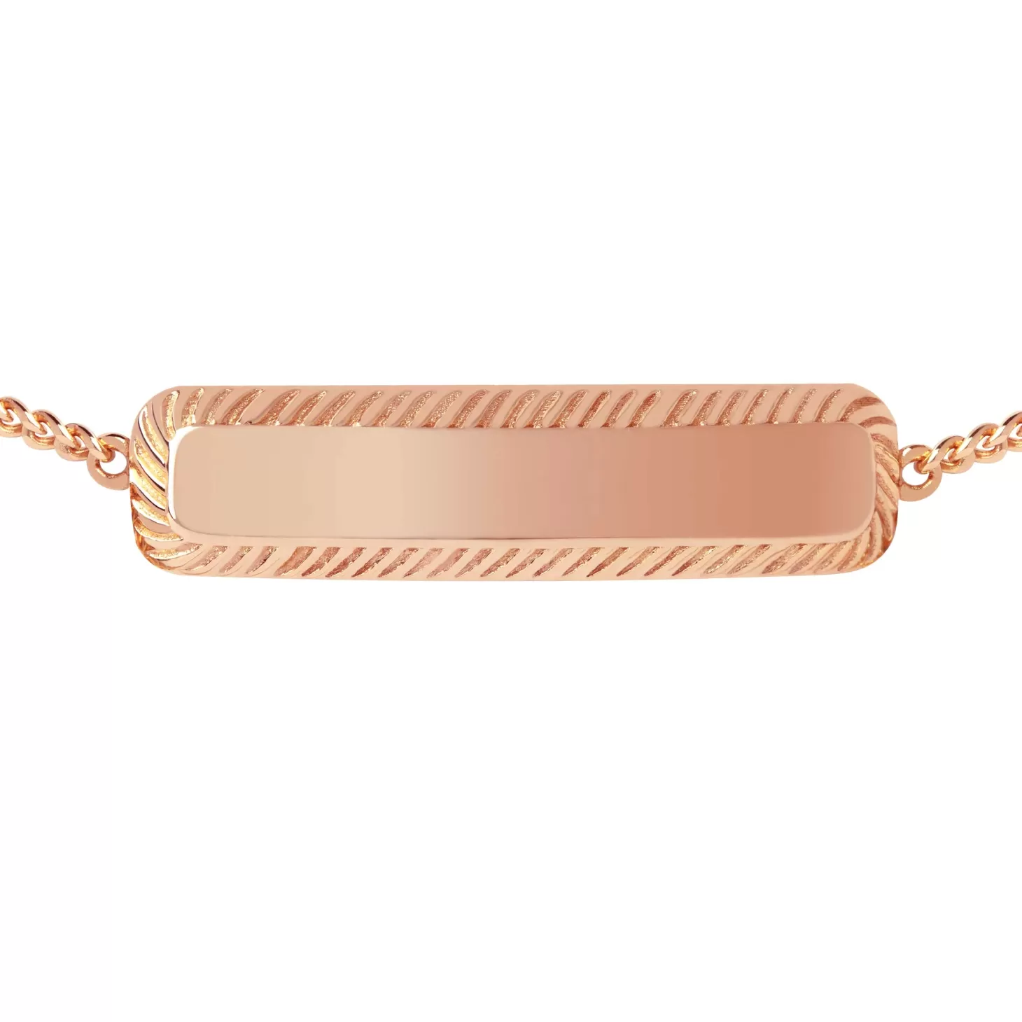 Astrid & Miyu Etched Id Bracelet In Rose Gold 18K Rose Gold Plated Sterling Silver Cheap