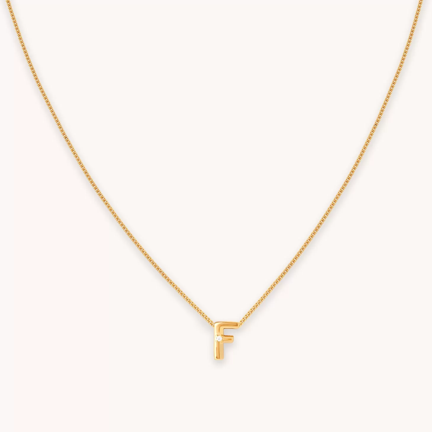Astrid & Miyu F Initial Pendant Necklace In Gold 18K Gold Plated Sterling Silver Online