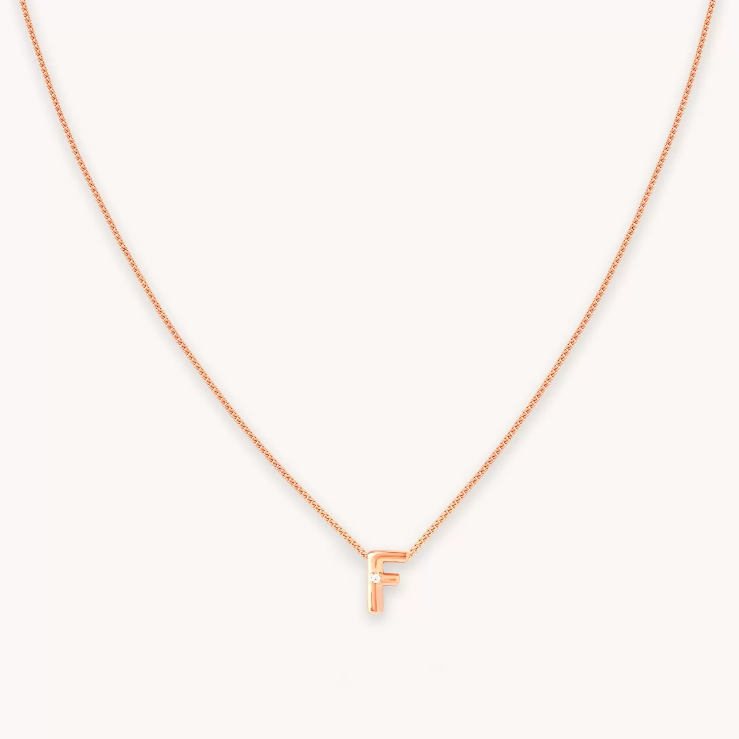 Astrid & Miyu F Initial Pendant Necklace In Rose Gold 18K Rose Gold Plated Sterling Silver Best Sale